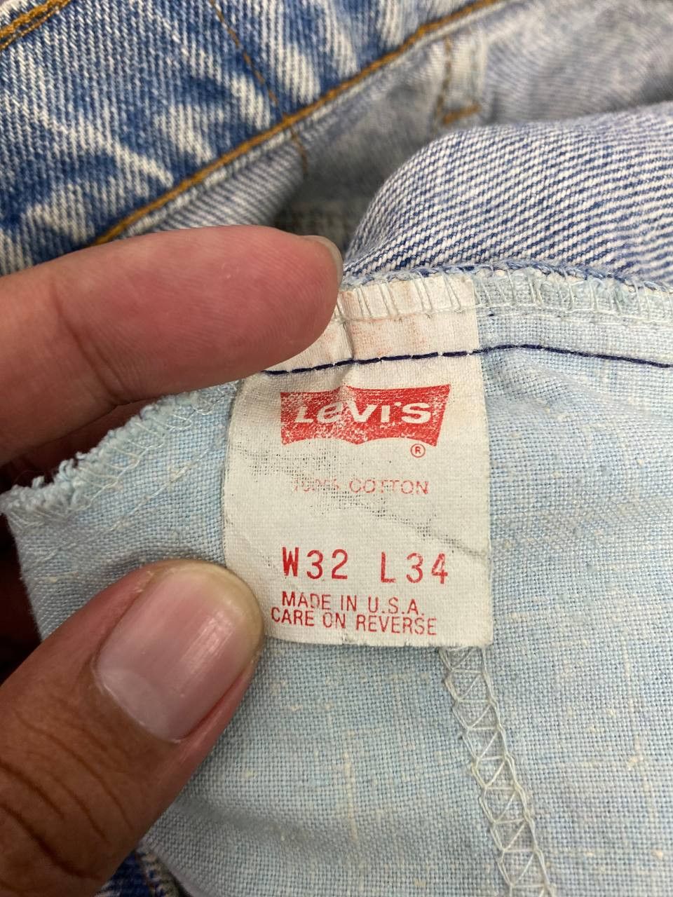 Levi's vintage levis 575 orange tab acid wash denim made in usa Size US 32 / EU 48 - 13 Thumbnail