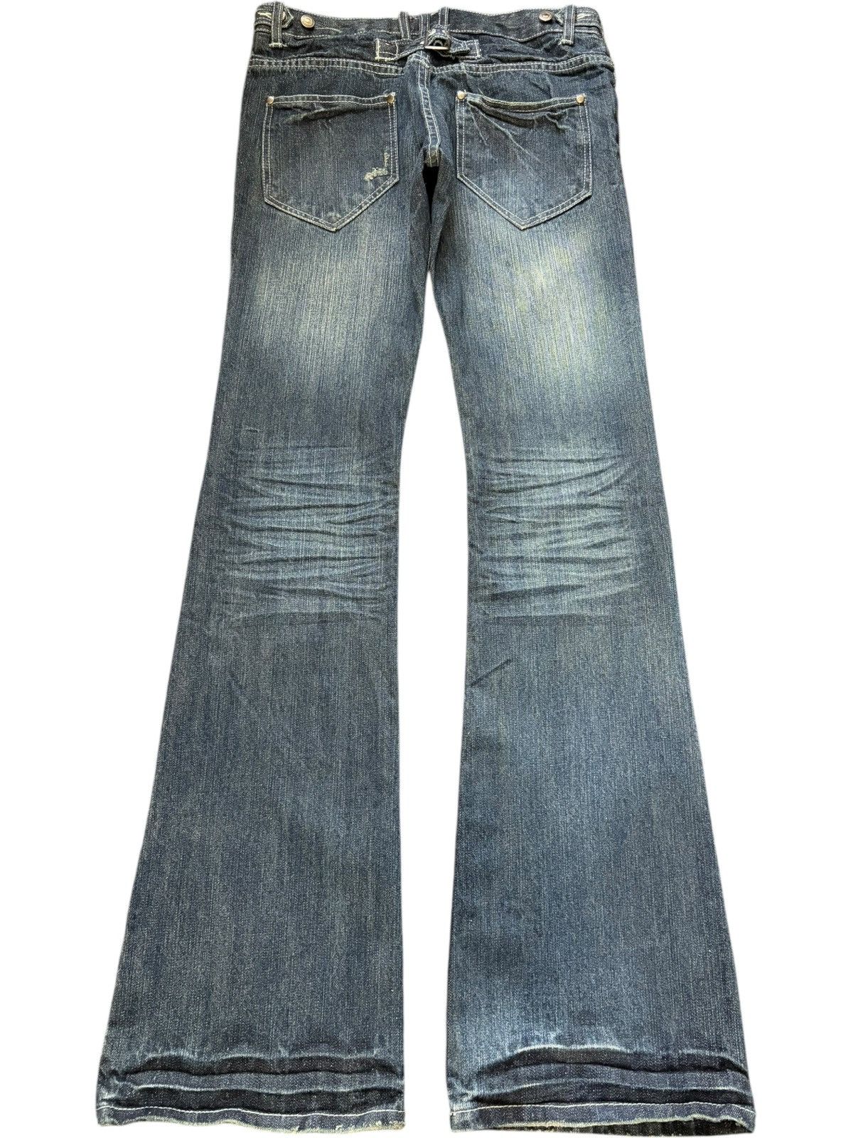 Hysteric Glamour Vintage Japanese Brand Buckle Back Low Rise Flare Jeans Size 28" / US 6 / IT 42 - 2 Thumbnail