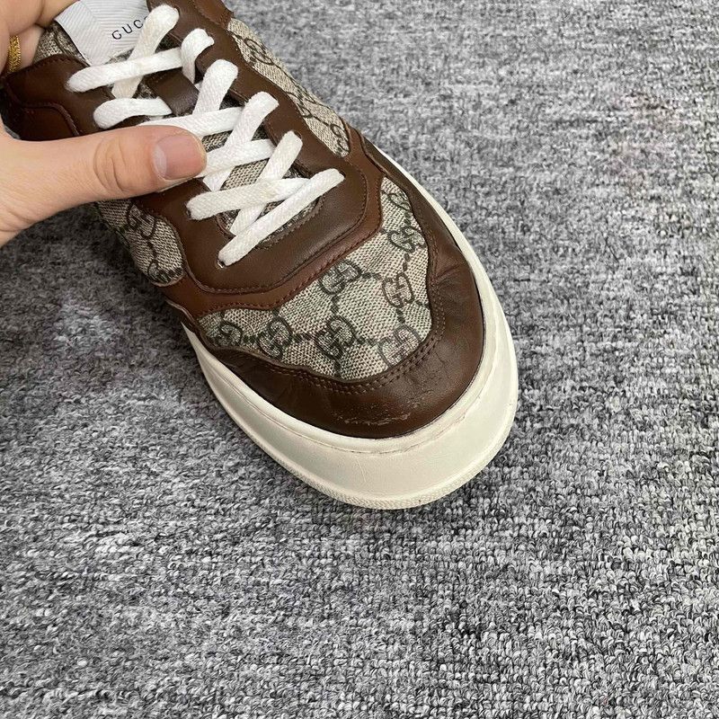 Gucci Gucci Brown Canvas Lace-Up Stylish Sneakers - Size US 10.5 / EU 43-44 - 2 Thumbnail