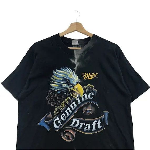 Vintage Vtg 90’ MILLER GENUINE DRAFT Premium Beer Eagle Tee Shirt Size US M / EU 48-50 / 2 - 3 Thumbnail