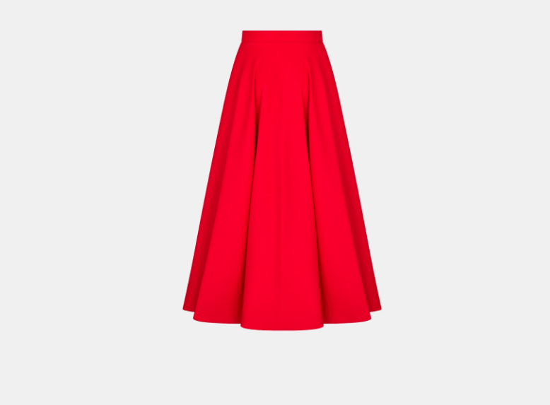 Dior o1w1db11225 441J35 Midi Skirt in Red Size 30" / US 8 / IT 44 - 2 Thumbnail