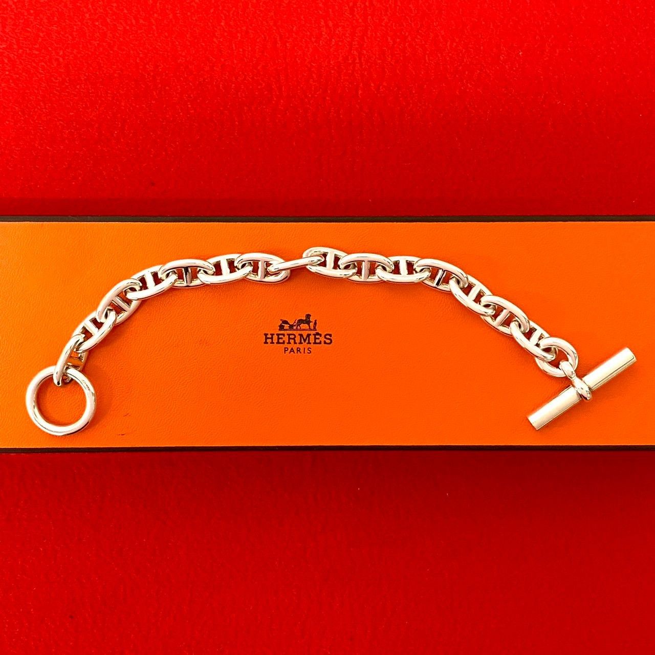 Hermes Hermes Hermes Chaine d’Ancre MM15 Silver Bracelet Precious Metal Bracelet DUTY FREE for USA Size ONE SIZE - 1 Thumbnail