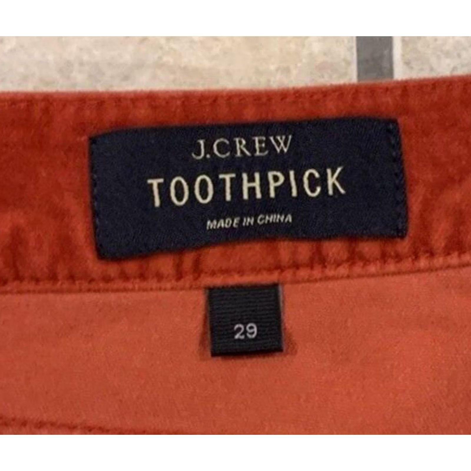 J.Crew J.CREW Women's Pants Toothpick Velour 29 Red Orange 32x26 Slim Fit Casual Workwear Size 29" - 5 Thumbnail