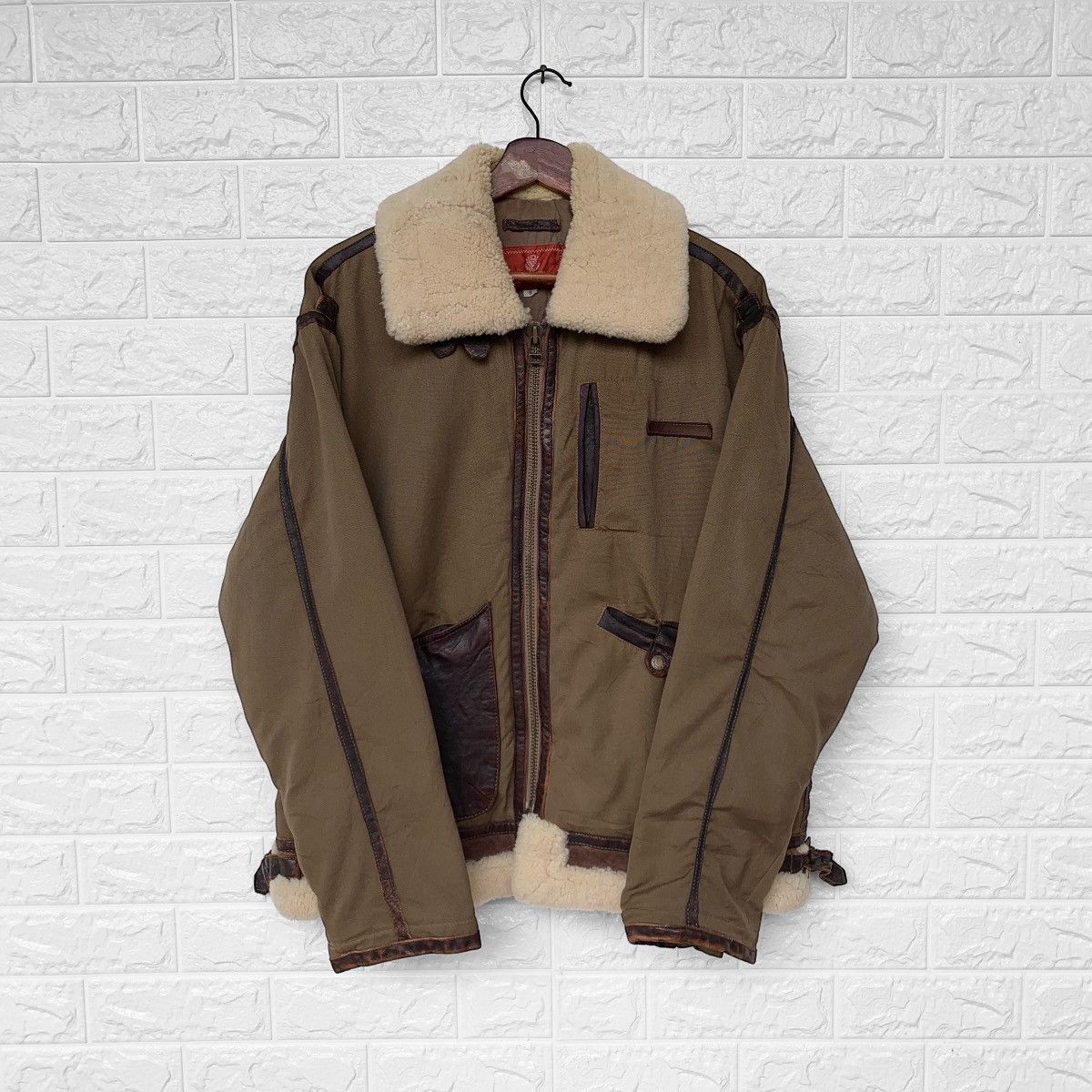 Avirex Vintage Avirex B 3 Sherpa X Canvas Sheepskin Flight Jacket Size US L / EU 52-54 / 3 - 5 Thumbnail