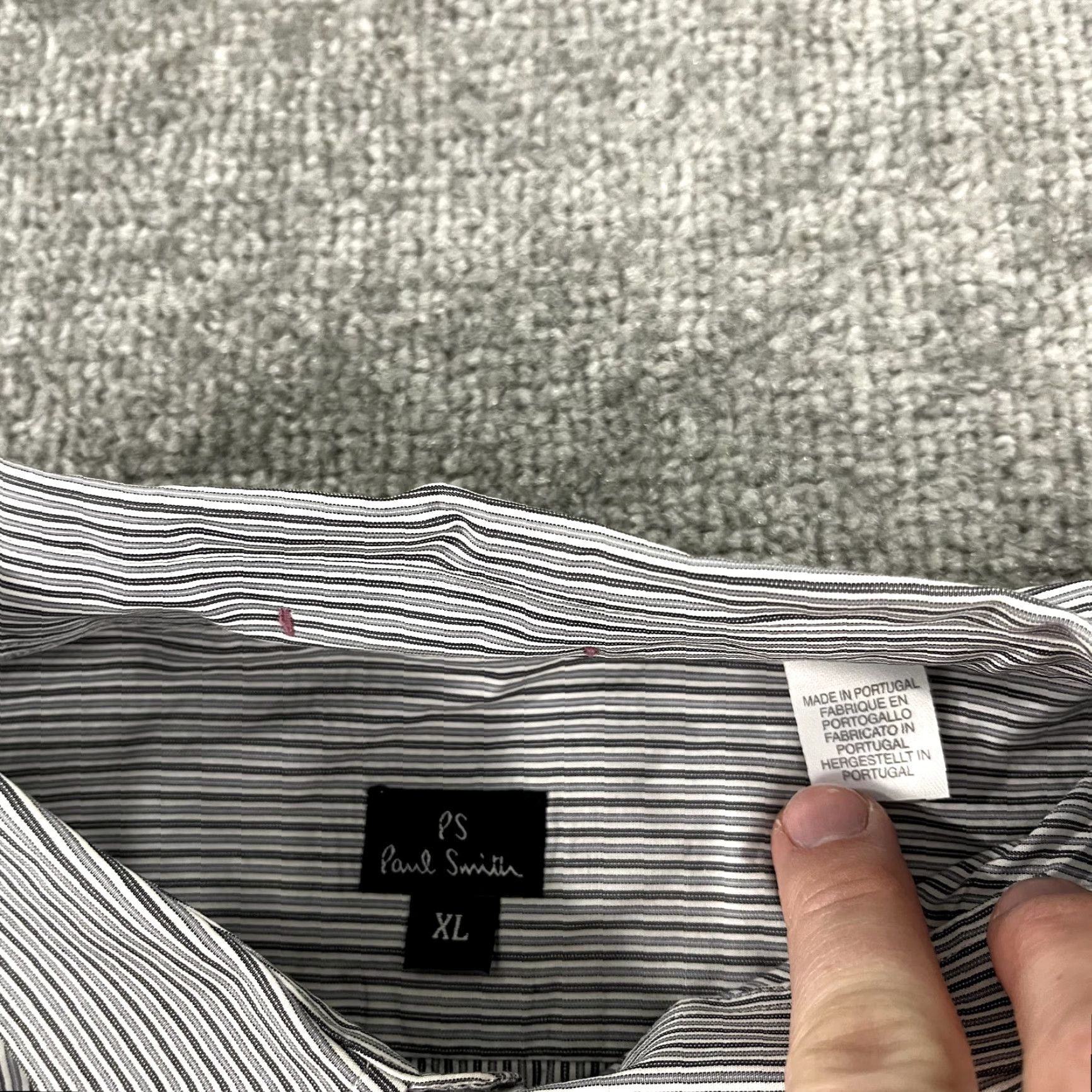 Paul Smith Paul Smith Shirt Mens XL Gray Pinstriped Button Up Long Sleeve Lots of Buttons Size US XL / EU 56 / 4 - 4 Thumbnail