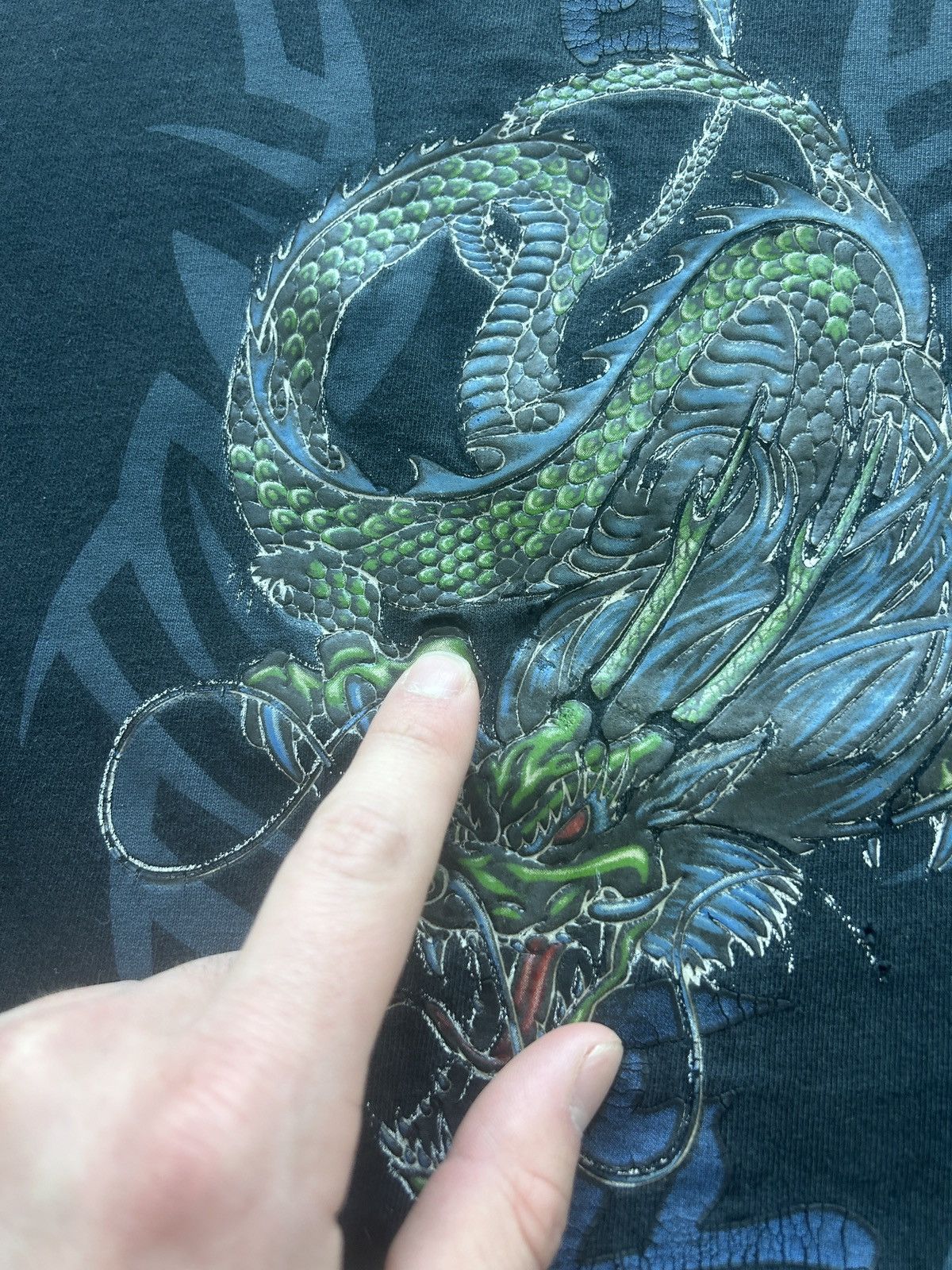 Japanese Brand × Vintage Vintage Y2K Phys Sci Tribal Dragon Graphic Tee Size US L / EU 52-54 / 3 - 4 Thumbnail