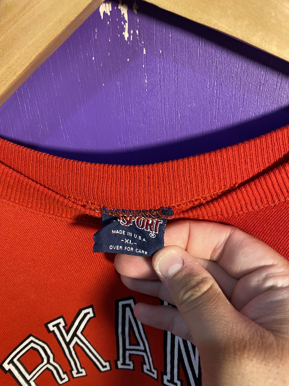 Jansport Vintage 90s Jansport Arkansas razorbacks logo crewneck Size US XL / EU 56 / 4 - 4 Thumbnail