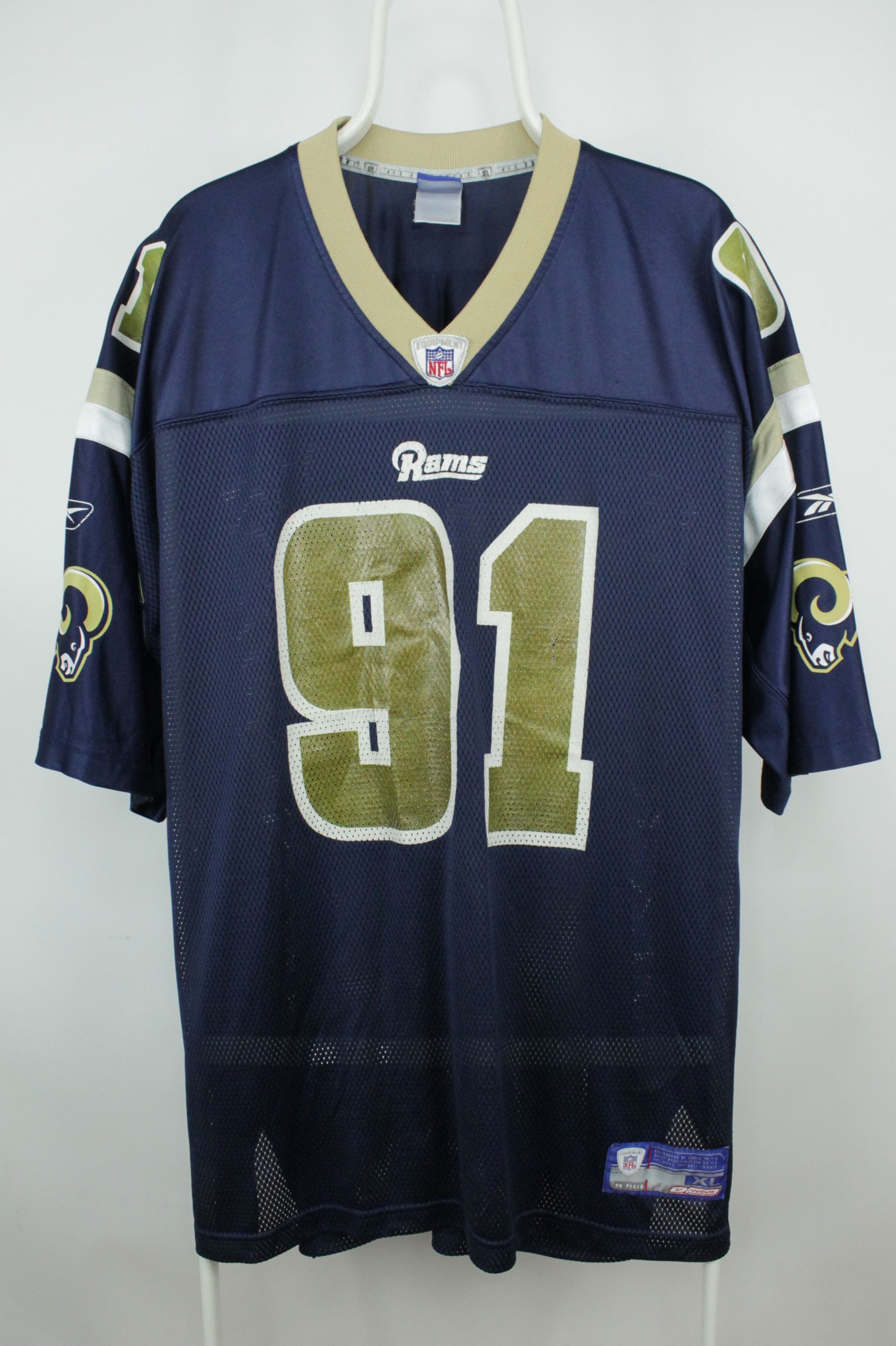 NFL × Reebok Reebok NFL St Louis Rams 91# Little Home Jersey Shirt Size US XL / EU 56 / 4 - 1 Thumbnail