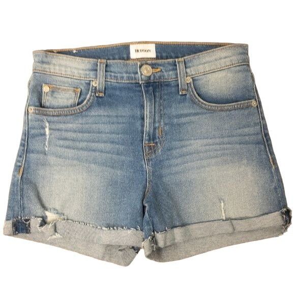 Hudson Hudson Distressed Blue Denim Shorts Size 25" / US 0 / IT 36 - 2 Thumbnail