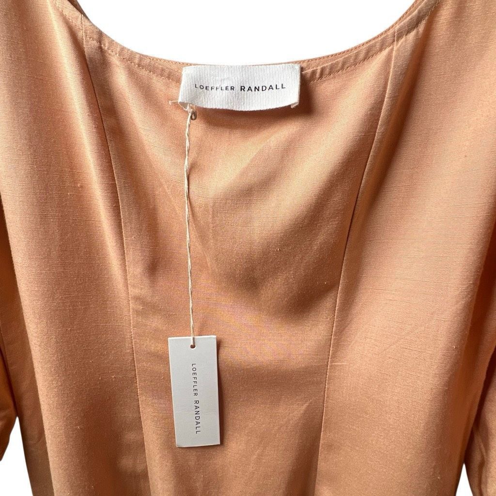 Loeffler Randall NWT Loeffler Randall Carmina Curve Seam Puff Sleeve Dress Cipria Peach Size 4 (037) Size S / US 4 / IT 40 - 11 Thumbnail