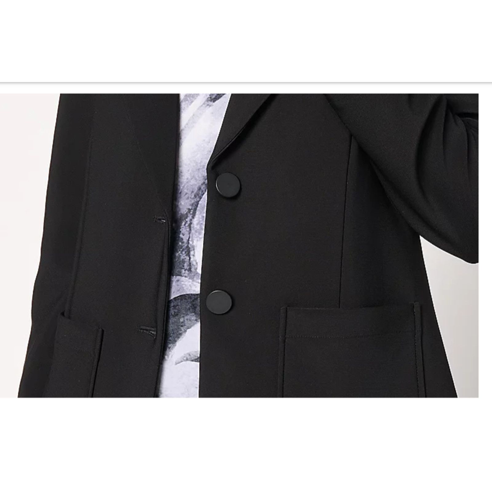 & Other Stories Susan Graver Regular Brushed Back LK Blazer Black L A706766 Size L / US 10 / IT 46 - 2 Thumbnail
