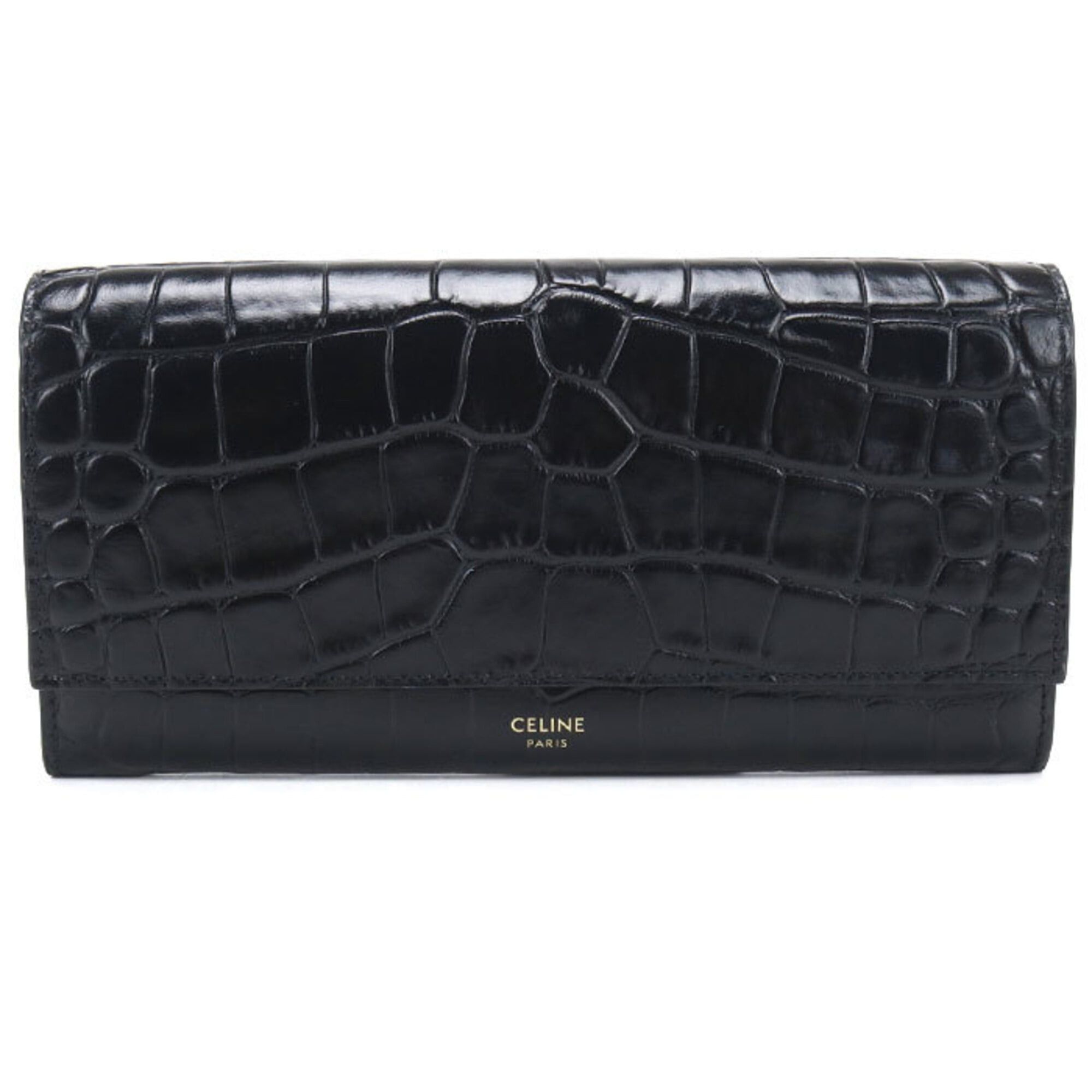 Celine Celine Long Bi-fold Large Flap Wallet for Women, Black Size ONE SIZE - 1 Thumbnail