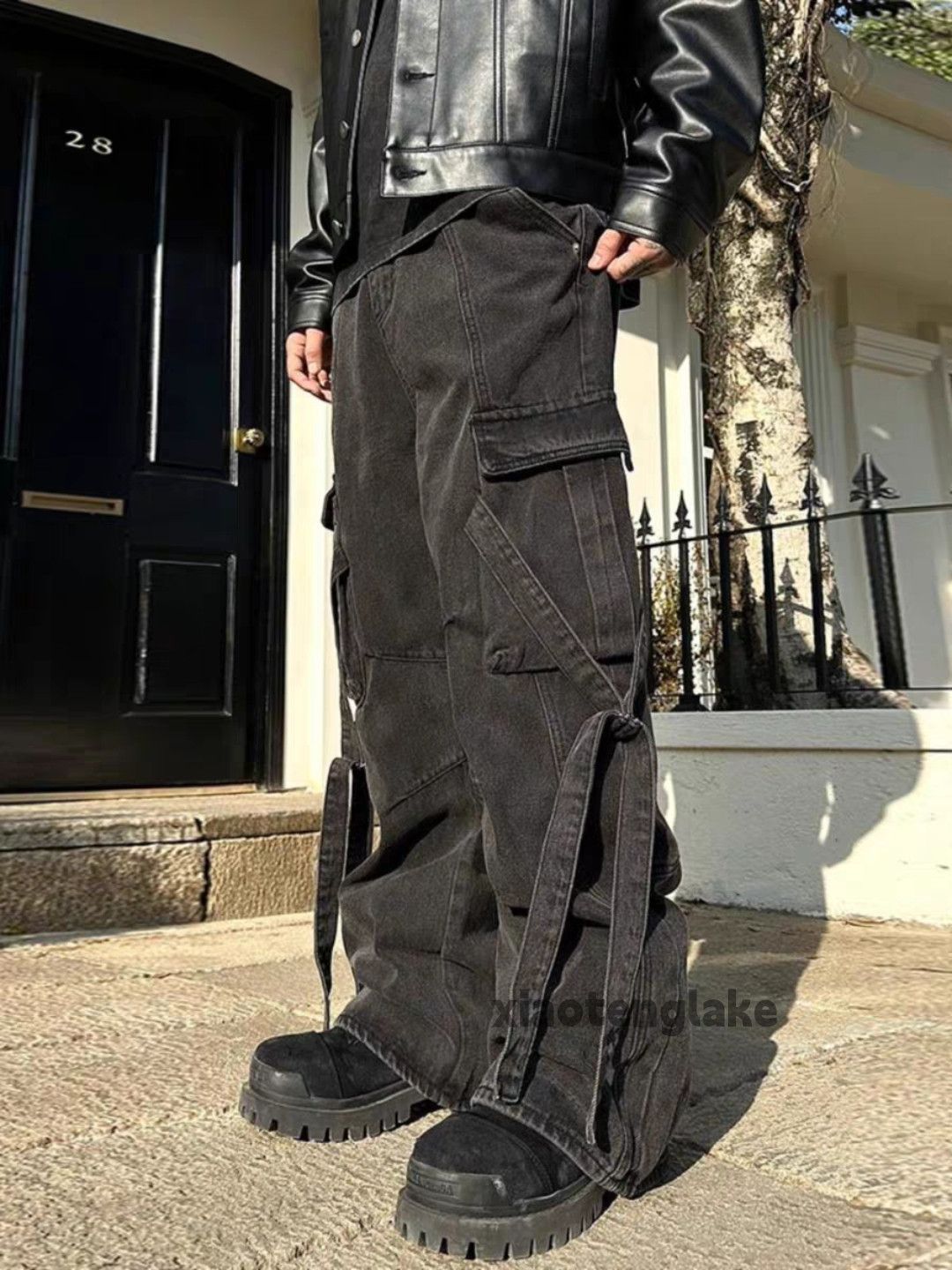 Vintage Custom washed faded loose baggy skate hiphop flared jeans Size US 28 / EU 44 - 4 Thumbnail