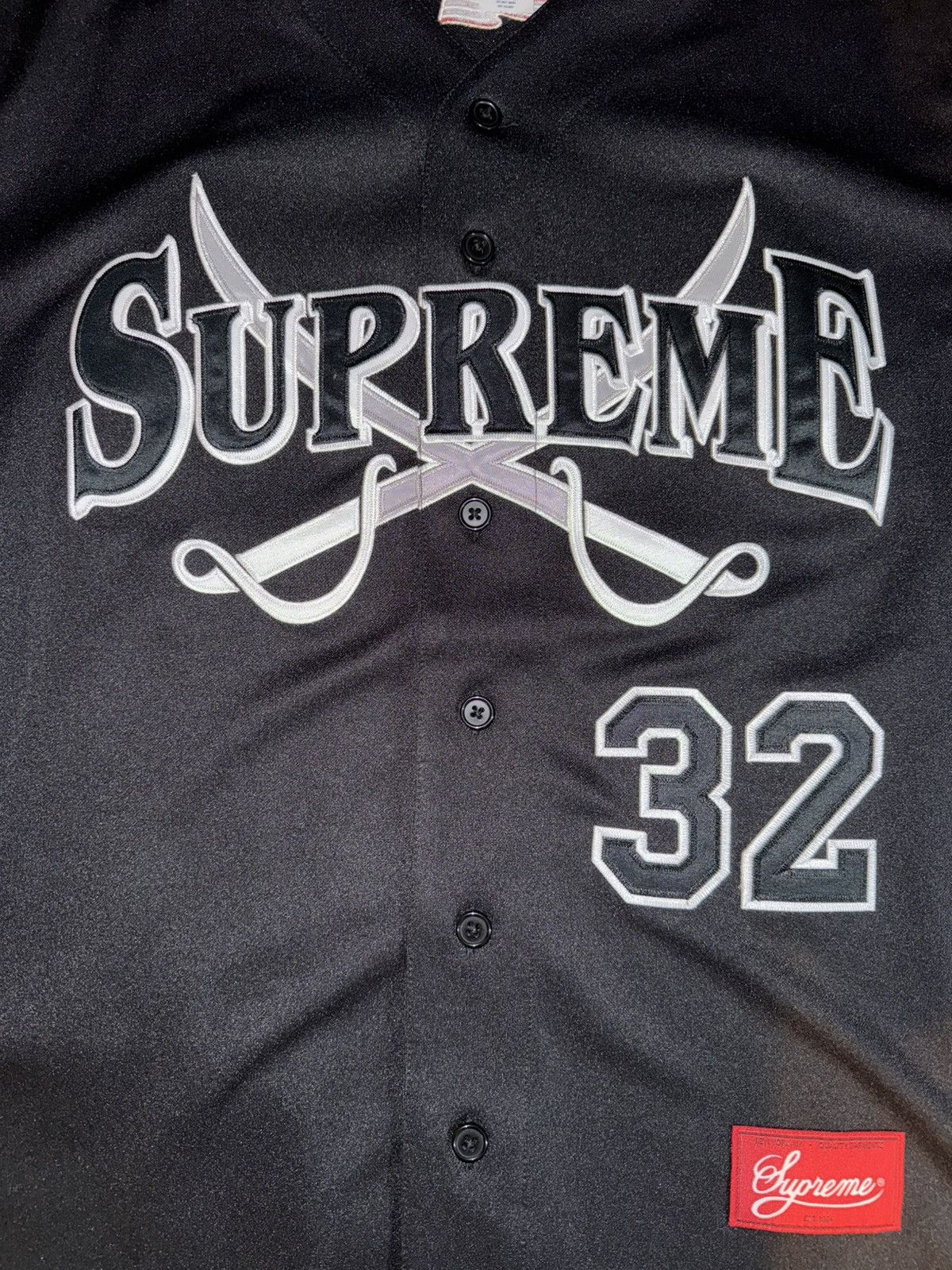 Supreme Supreme Swords Baseball Jersey - FW25 - Size US M / EU 48-50 / 2 - 2 Thumbnail
