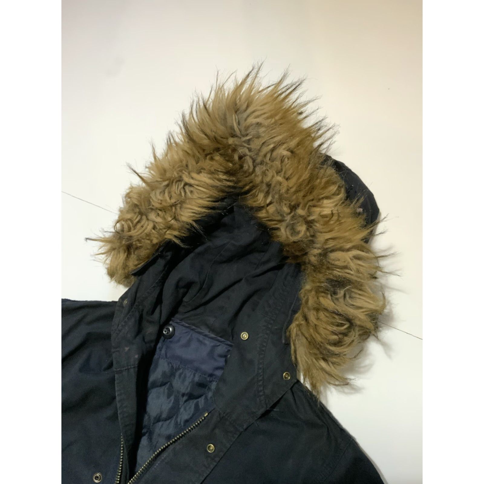 Vintage Vanquish Shibuya Tokyo Japan Navy Blue Faux Fur Hooded Fishtail Parka Jacket SM Mens Size S Blue Hooded Parka Jacket Size US S / EU 44-46 / 1 - 5 Thumbnail