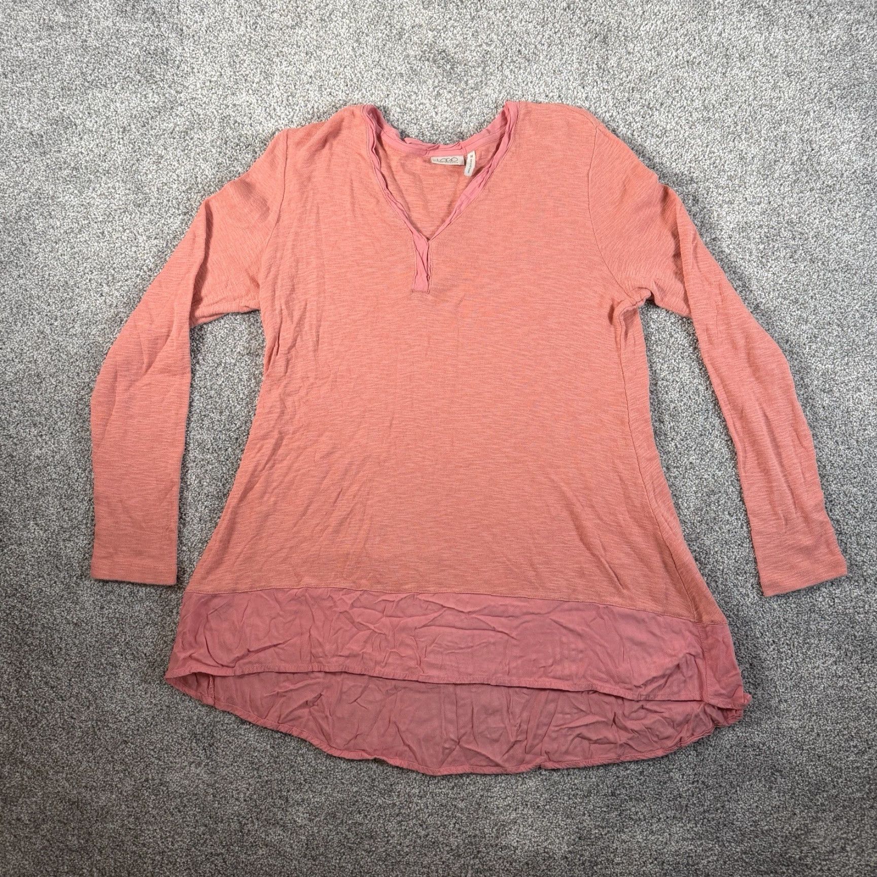 Vintage LOGO by Lori Goldstein Top M Lagenlook Boho Casual Layering Comfort Cozy Peach Pink Long Sleeve Pullover Women Casual Mens? Size M / US 6-8 / IT 42-44 - 2 Thumbnail