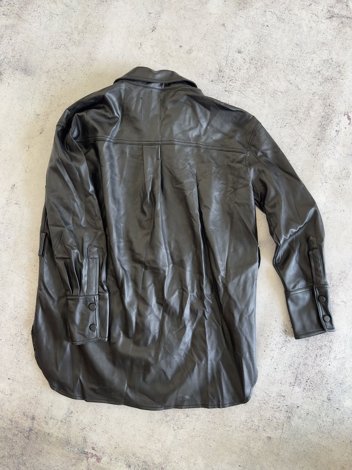 Zara Zara Black Leather Shirt Button Up Size S Size S / US 4 / IT 40 - 8 Thumbnail