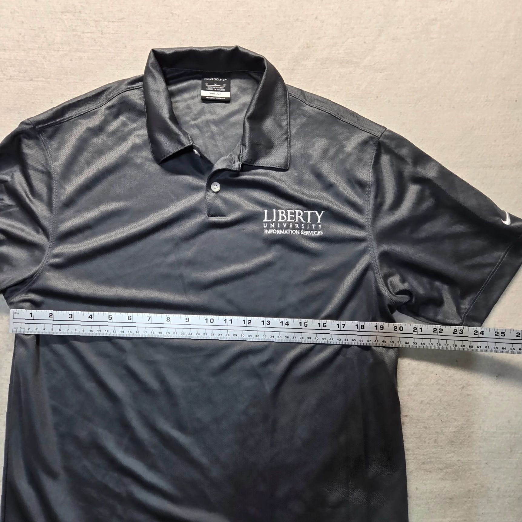 Nike VINTAGE Nike Polo Shirt Mens M Gray University Liberty Flames Nike Dri-Fit Polo Shirt Adult Medium Gray Mens Size US M / EU 48-50 / 2 - 4 Thumbnail