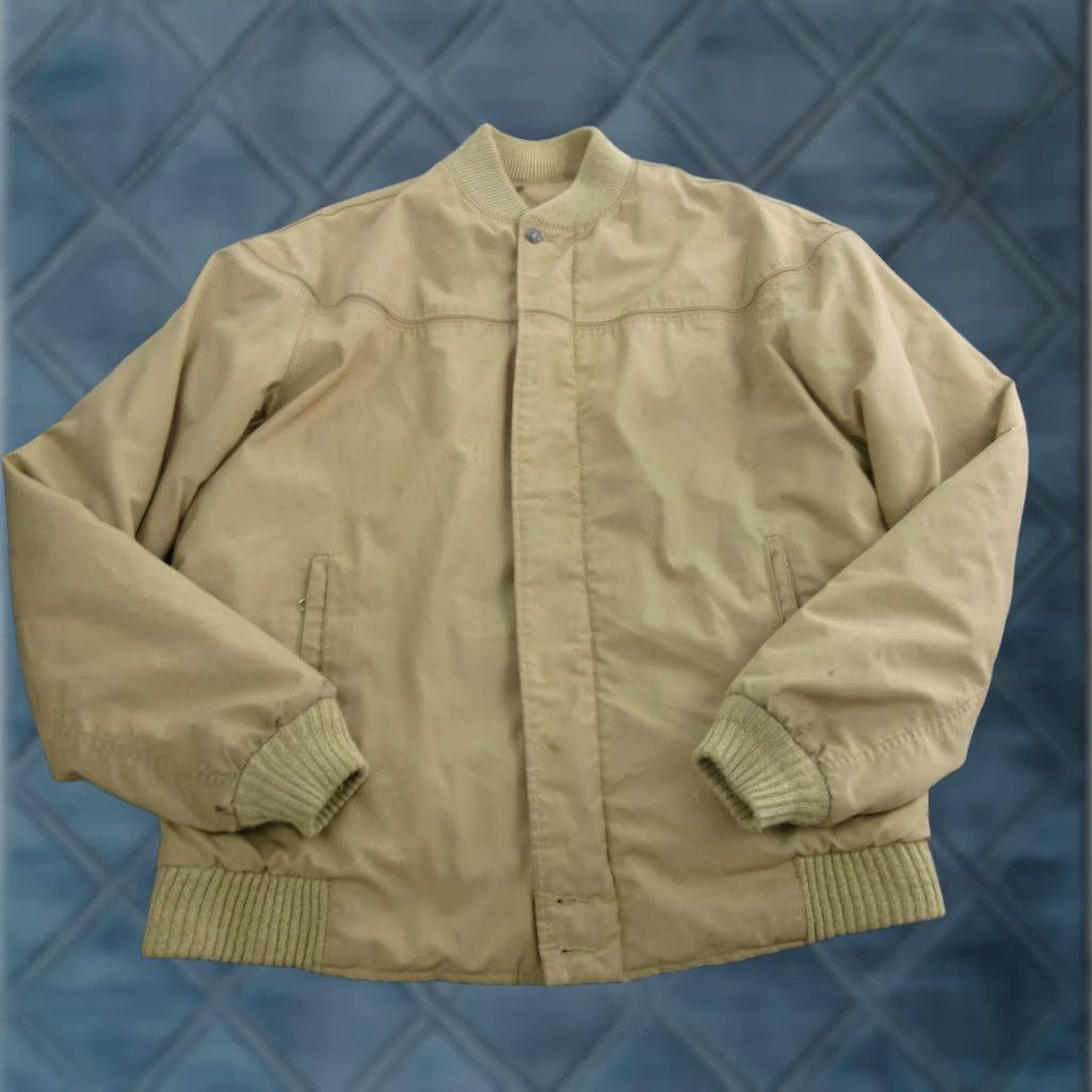 Vintage VINTAGE Derby of San Francisco Bomber Jacket Men MT Tan Canvas Short Zip Insulated Pockets Size US M / EU 48-50 / 2 - 1 Thumbnail