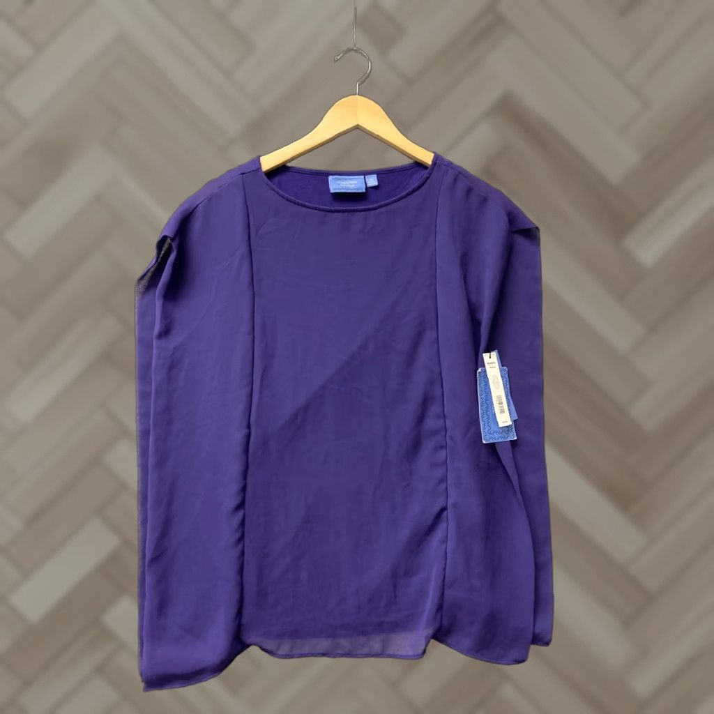Simply Vera Vera Wang NWT Polyester Blouse Top Sleeveless Purple Holiday Party M 151-1