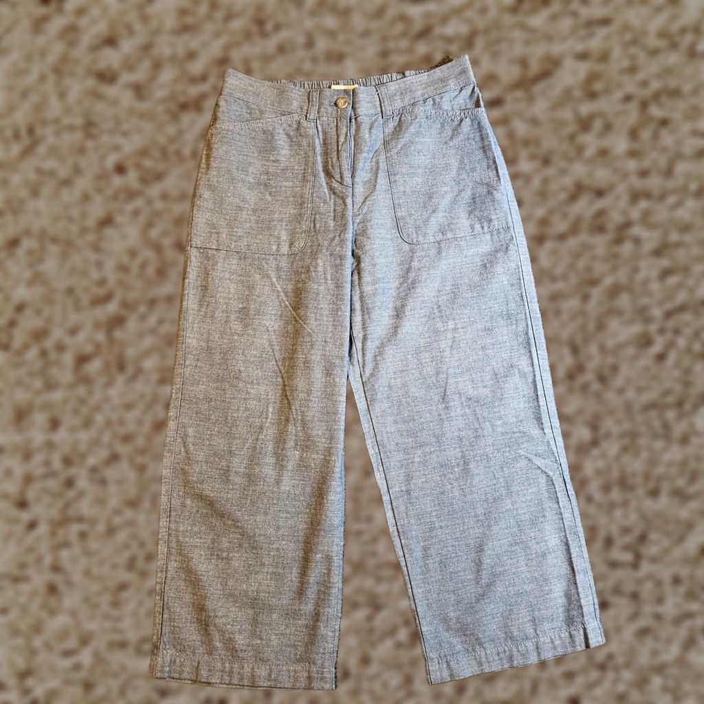 Talbots Talbots Pants Womens 6 Blue Straight Leg Cropped Flat Front Classic Casual Basic Pants Size 28" / US 6 / IT 42 - 1 Thumbnail