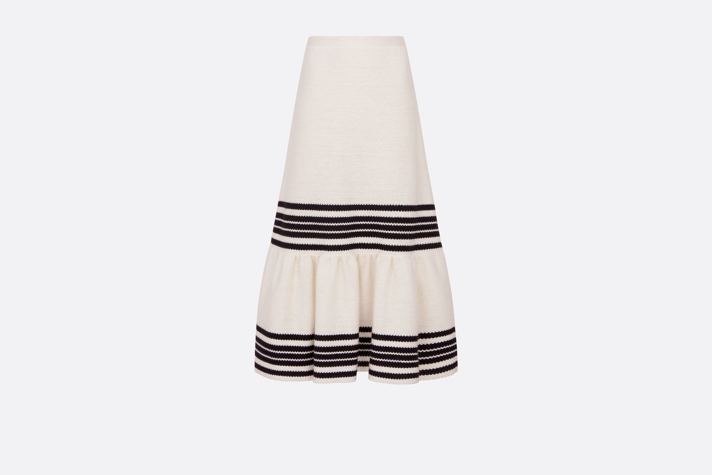 Dior o1y0825 Midi Skirt in Ivory/Black Size 32" / US 10 / IT 46 - 1 Thumbnail