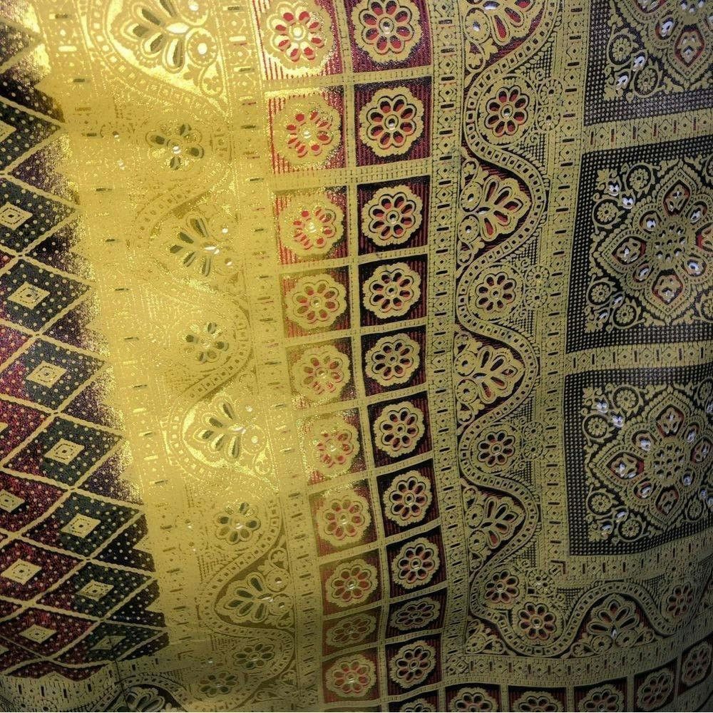 Vintage 70s vintage Kaftan tapestry golden brown maxi dress Sz OS Size ONE SIZE - 8 Thumbnail