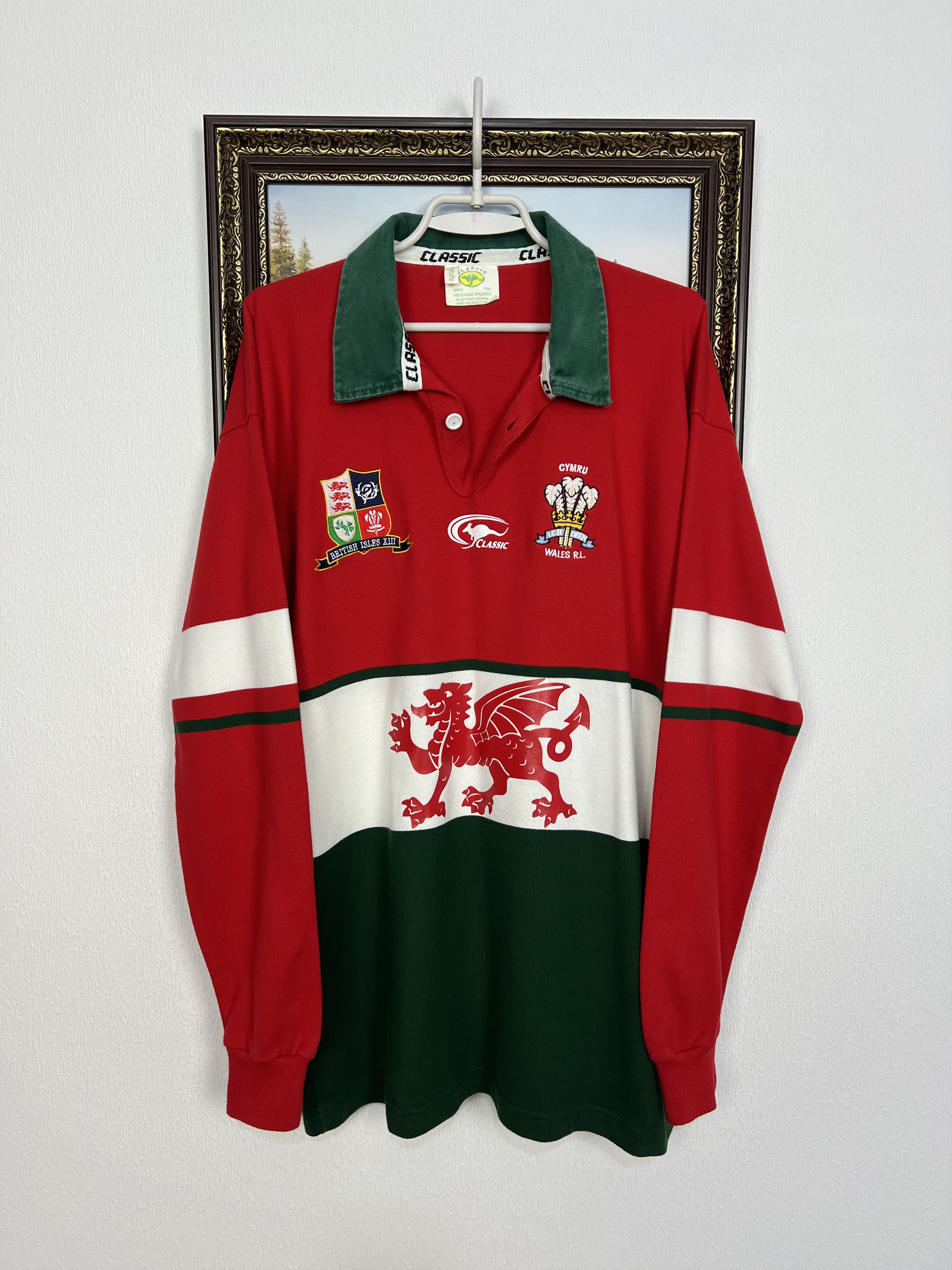 Vintage Wales Rugby League Union Jersey Long Sleeve Trikot Size US L / EU 52-54 / 3 - 1 Thumbnail