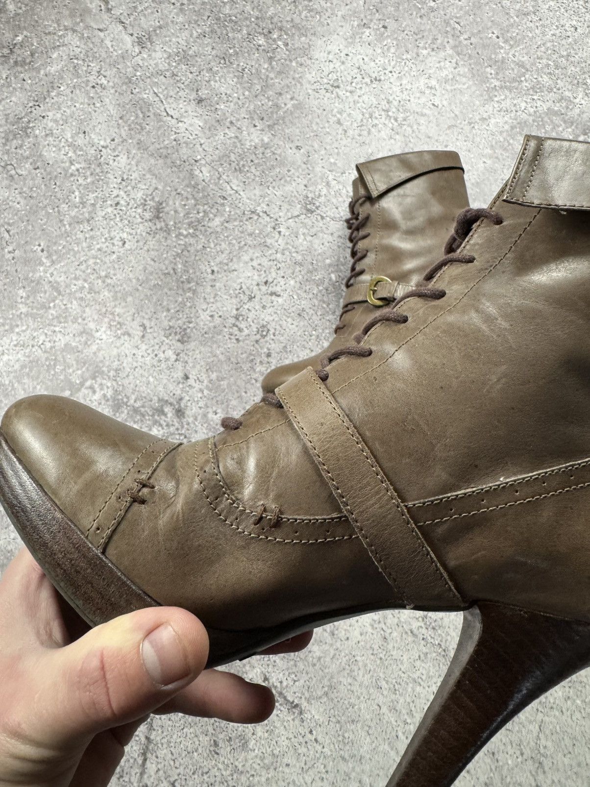 If Six Was Nine Vintage AS 98 Heel Rick Owens Style Leather Heels Boots Y2K Size US 7 / IT 37 - 13 Thumbnail