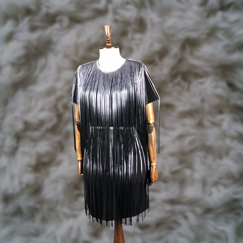 Stine Goya Stine Goya Dress Womens XS Black Ombre Fringe Polyester Women Size Size XS / US 0-2 / IT 36-38 - 1 Thumbnail