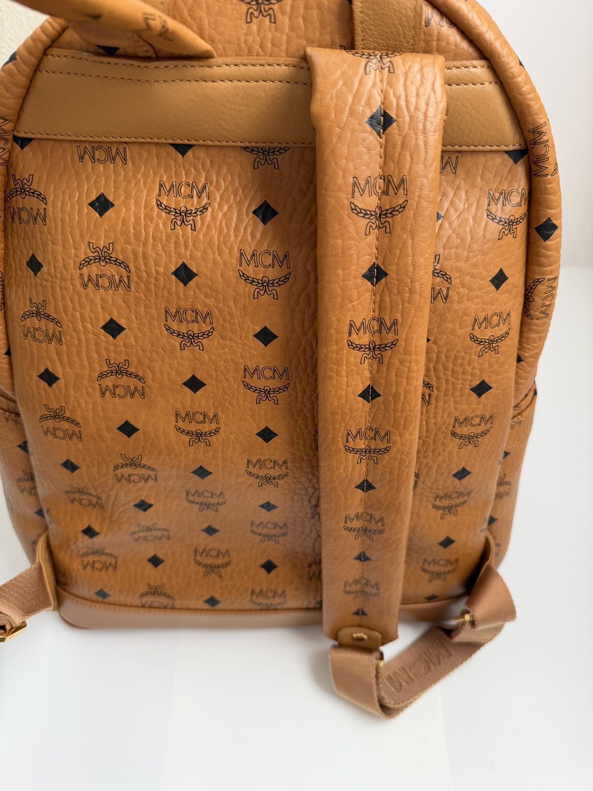 MCM MCM Visetos Backpack in Cognac Size ONE SIZE - 7 Thumbnail