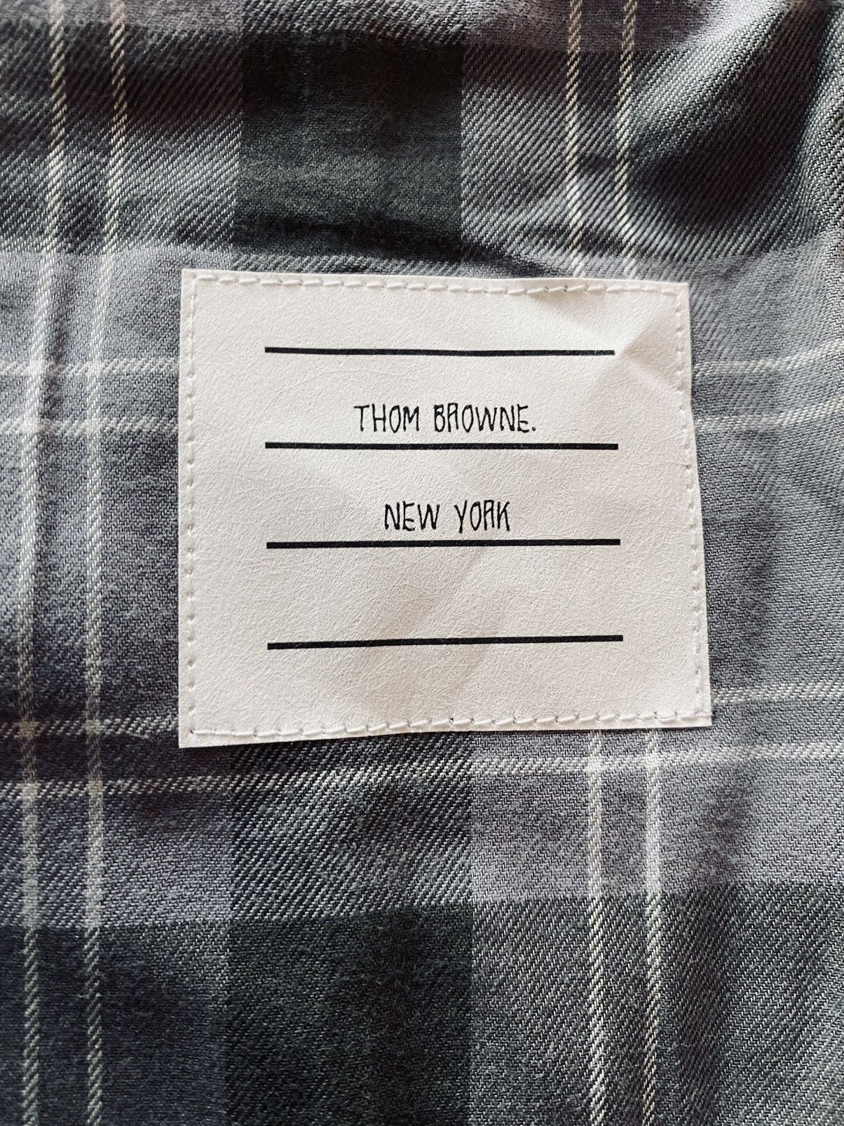 Thom Browne Thom Browne grey/lt grey flannel windowpane check top 2 NWT Size US M / EU 48-50 / 2 - 4 Thumbnail