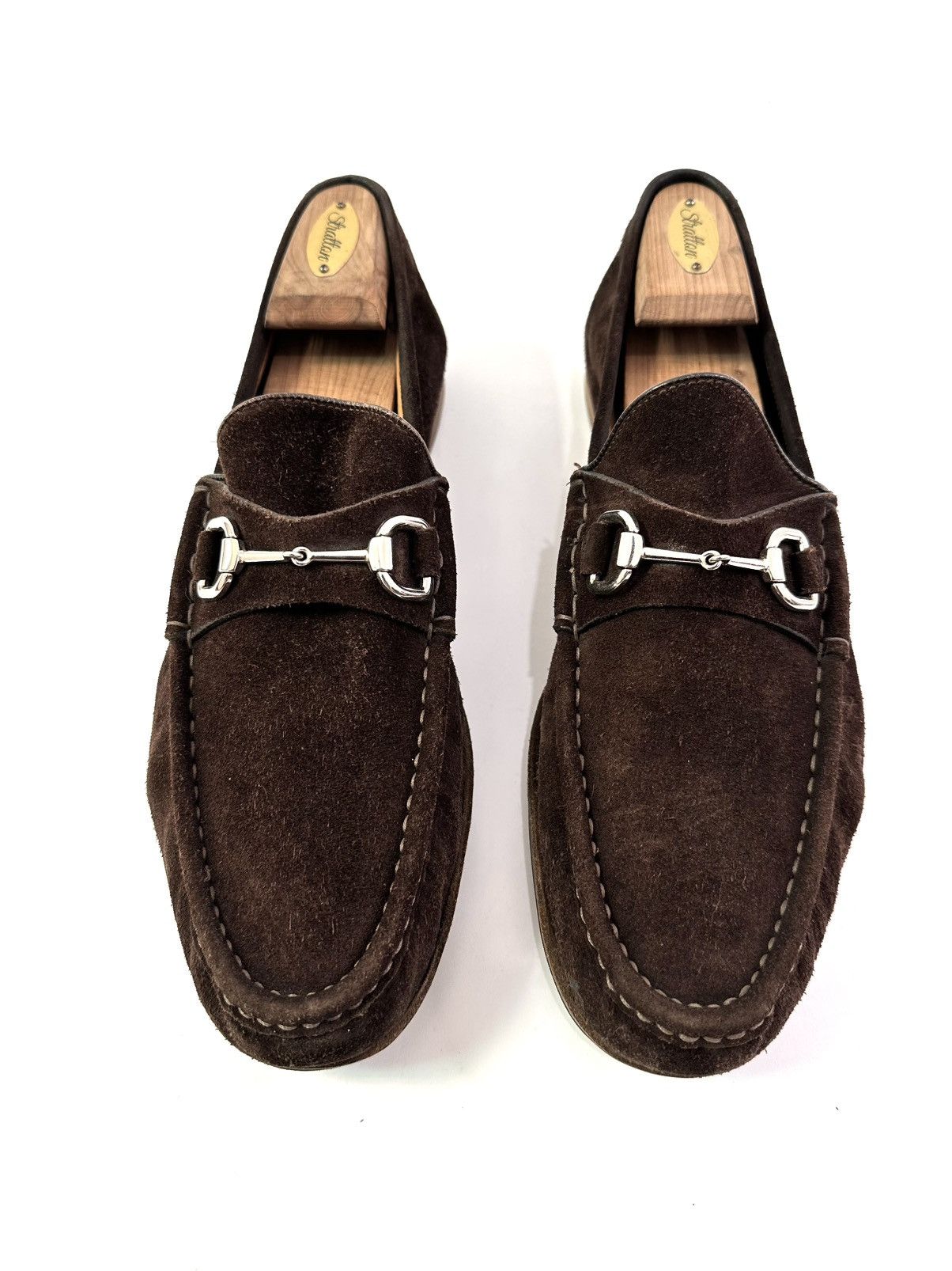 Gucci × Vintage Gucci Brown Suede Horsebit Slip on Loafers Size 11.5 UK Size US 12 / EU 45 - 2 Thumbnail