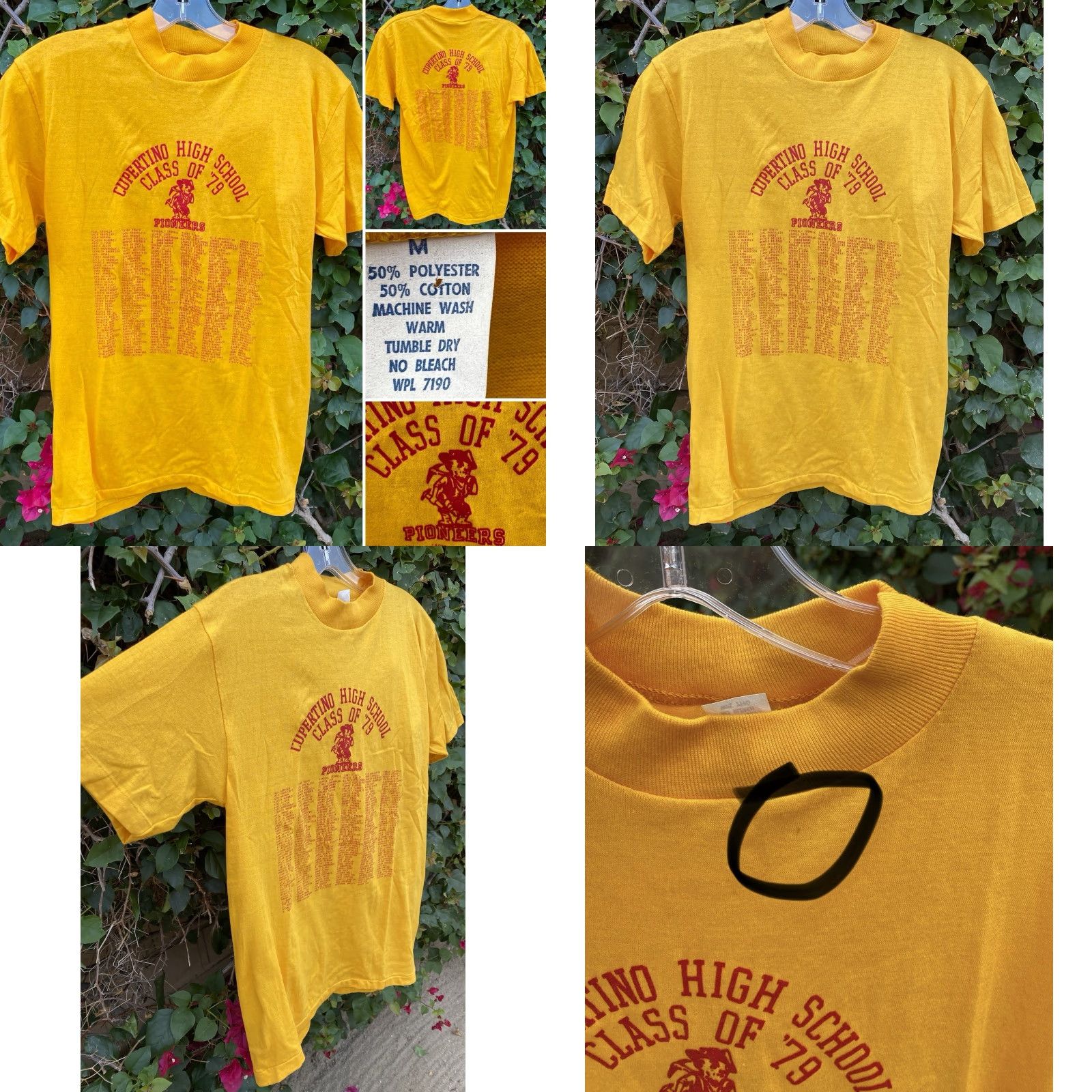Vintage VINTAGE Cupertino High School Pioneers Class Of 79 T Shirt 70s 1979s Size M Yellow Womens Men Multifaceted Graphic Print 70s Retro Full Roster Tee Size US M / EU 48-50 / 2 - 8 Thumbnail
