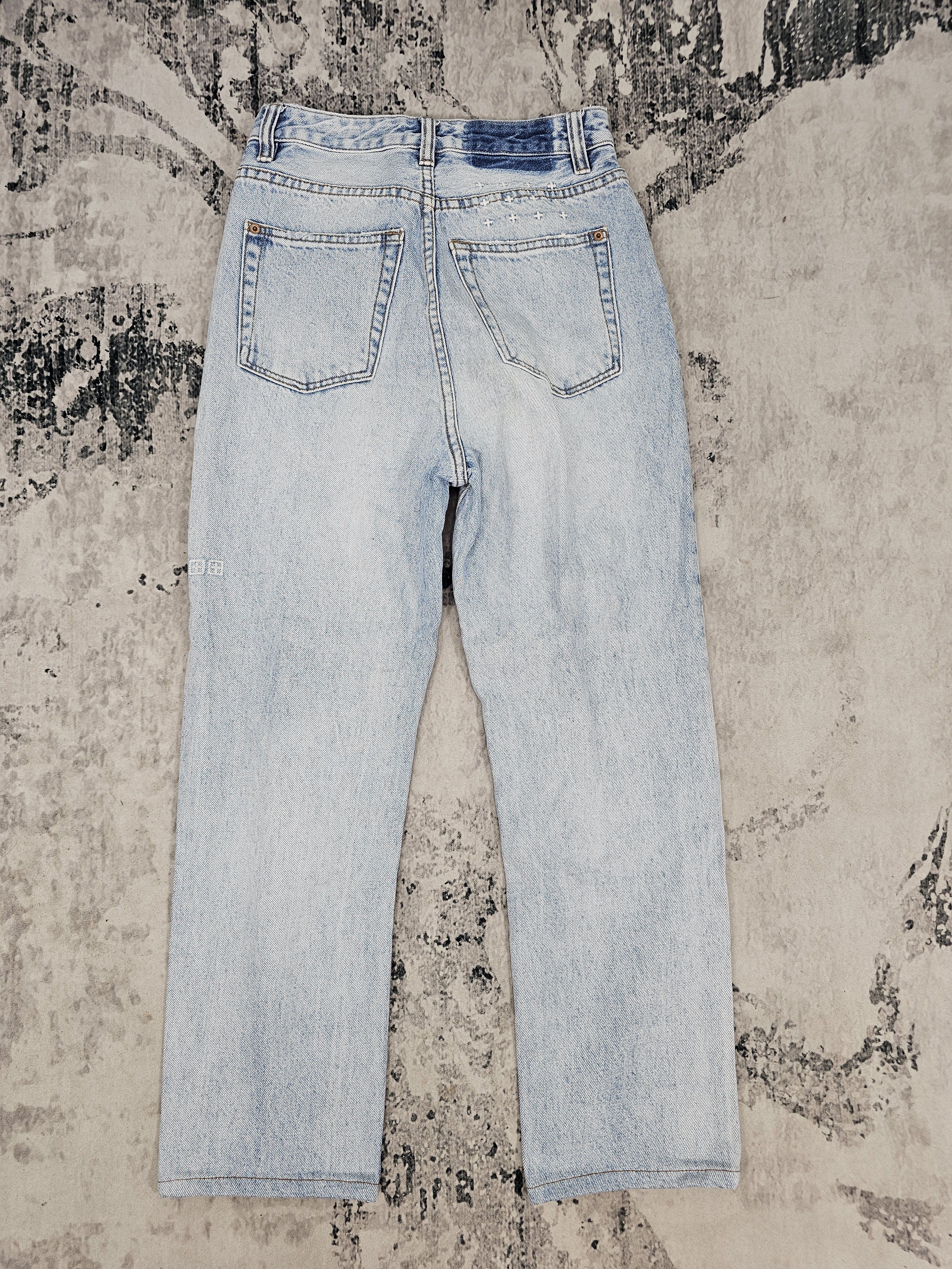Ksubi KSUBI Light Blue Faded Design High Rise Cropped Jean JB0267 Size 26" / US 2 / IT 38 - 2 Thumbnail