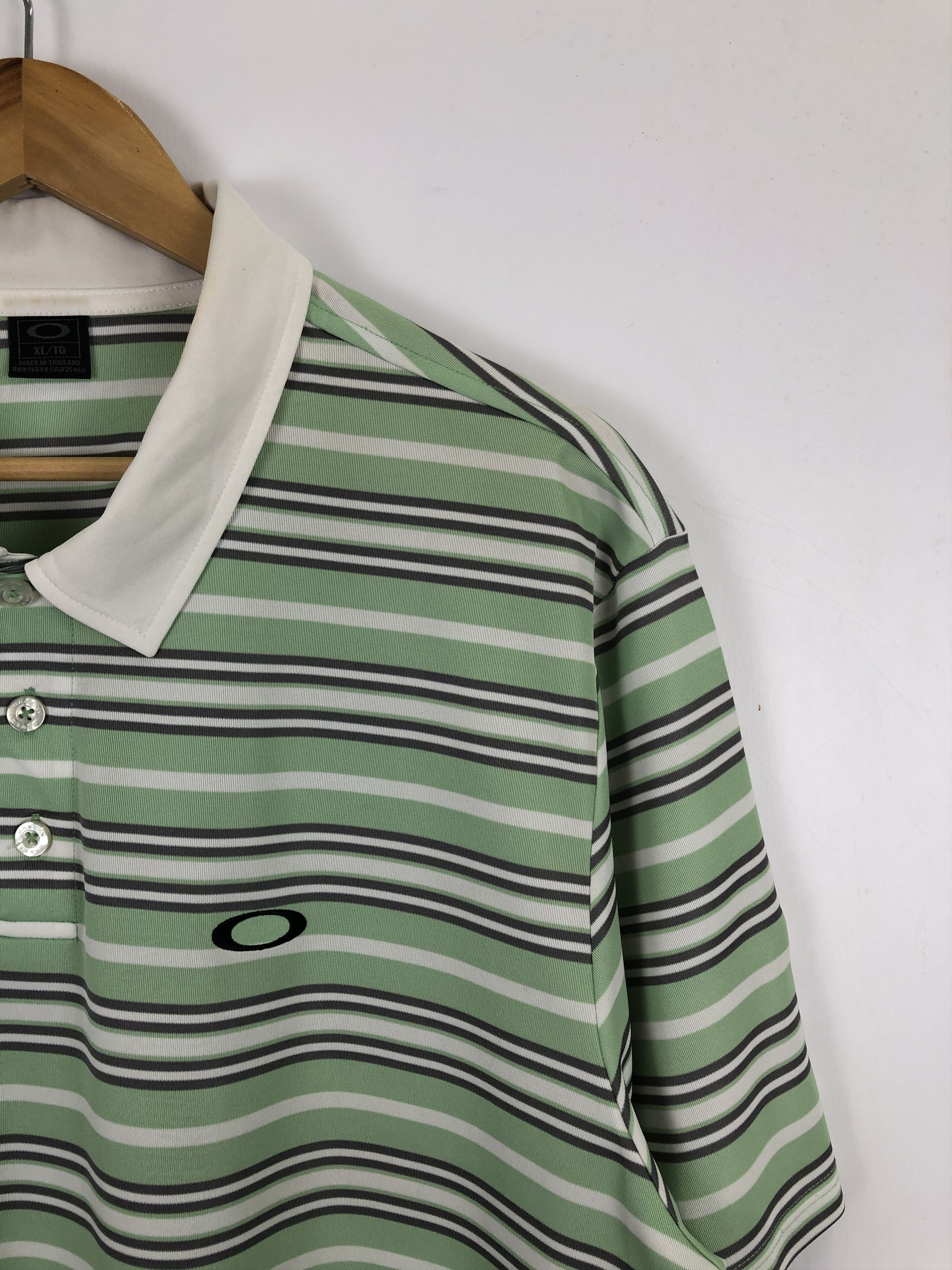 Vintage Vintage Oakley Striped Polo Short Sleeve Shirt TA0474 Size US XL / EU 56 / 4 - 7 Thumbnail