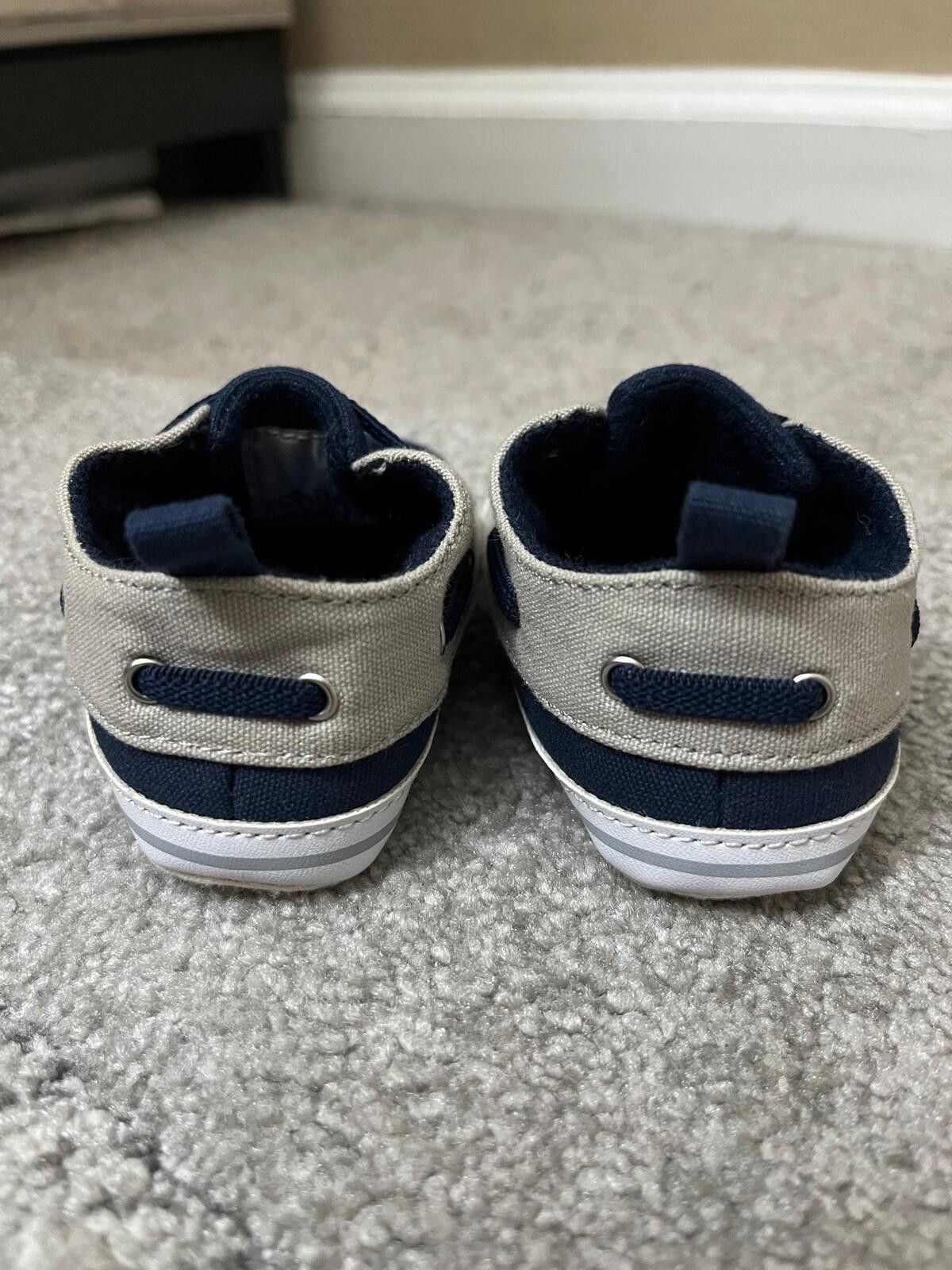 Other Baby Boat Shoes 3-6M Navy Tan Preppy Slip On Size ONE SIZE - 4 Thumbnail