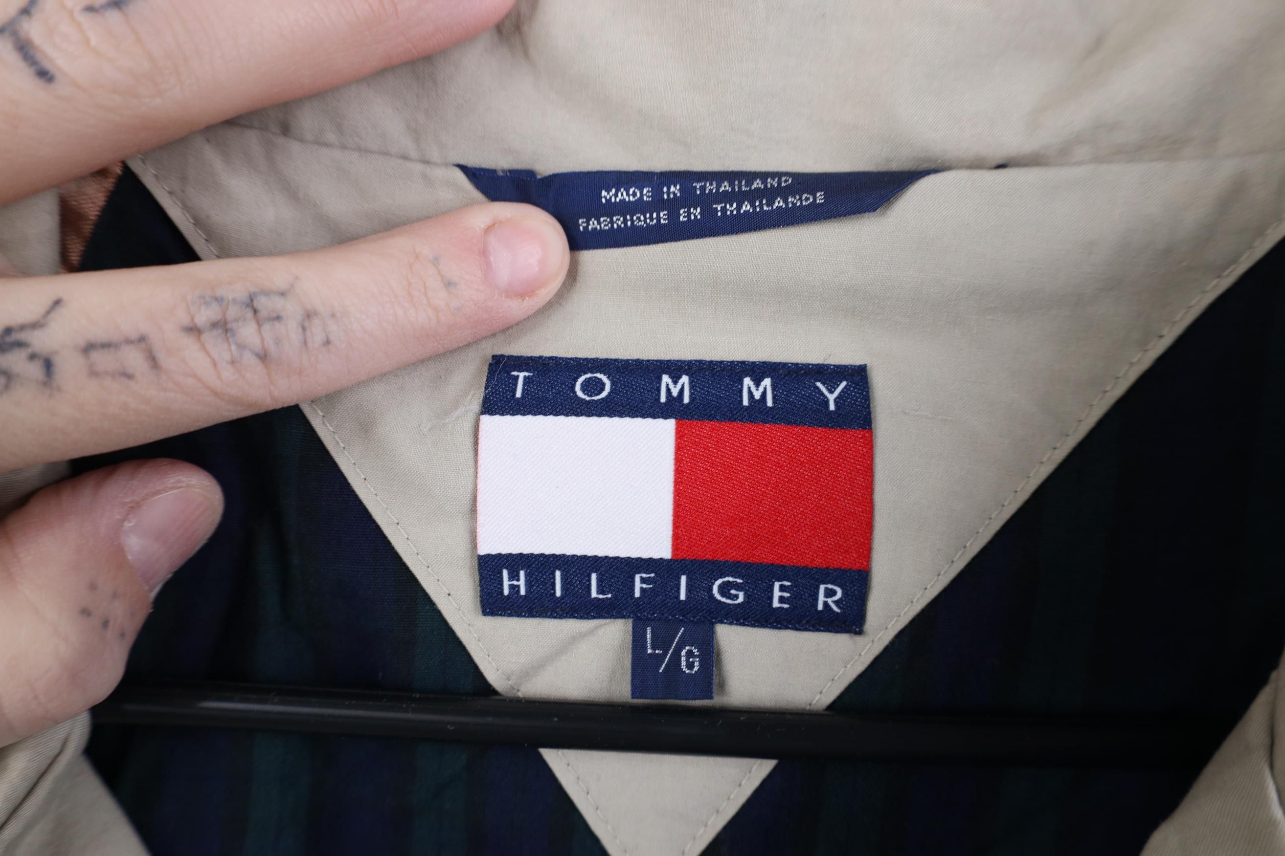 Tommy Hilfiger Vintage 90s Tommy Hilfiger Trench Coat Rain Jacket Beige Size US L / EU 52-54 / 3 - 7 Thumbnail