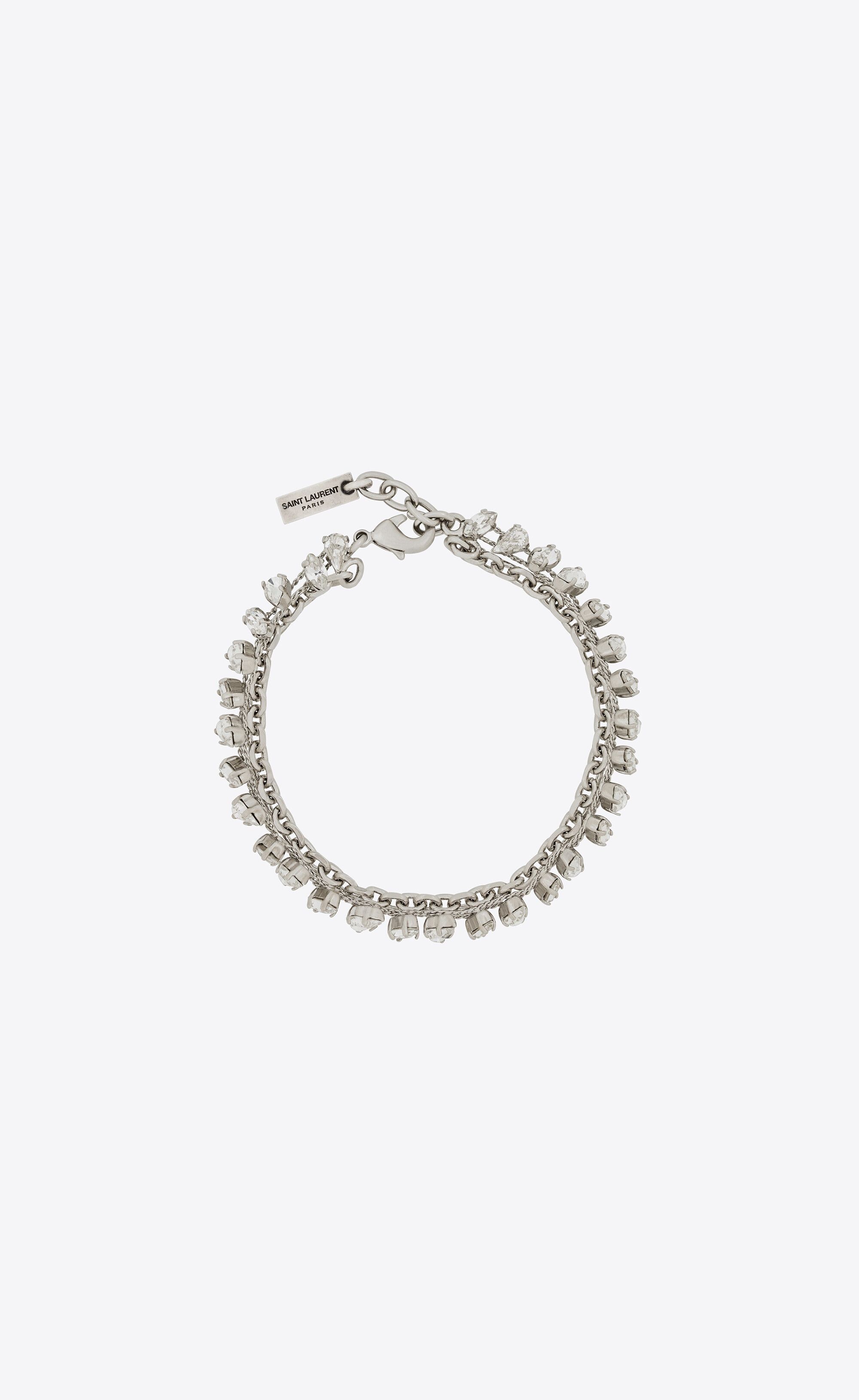 Saint Laurent Paris o1la1rc1a0325 Size: OS / 757592 Rhinestone Chain Bracelet Size ONE SIZE - 1 Thumbnail