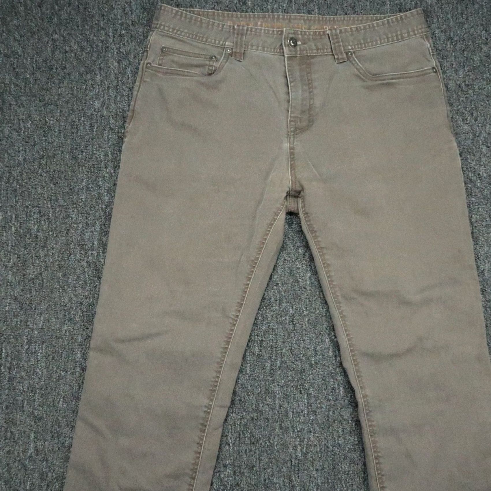 Prana prAna Jeans Men 34x32 Beige Brown Bridger Stretch Organic Cotton Denim Outdoor Size US 34 / EU 50 - 2 Thumbnail