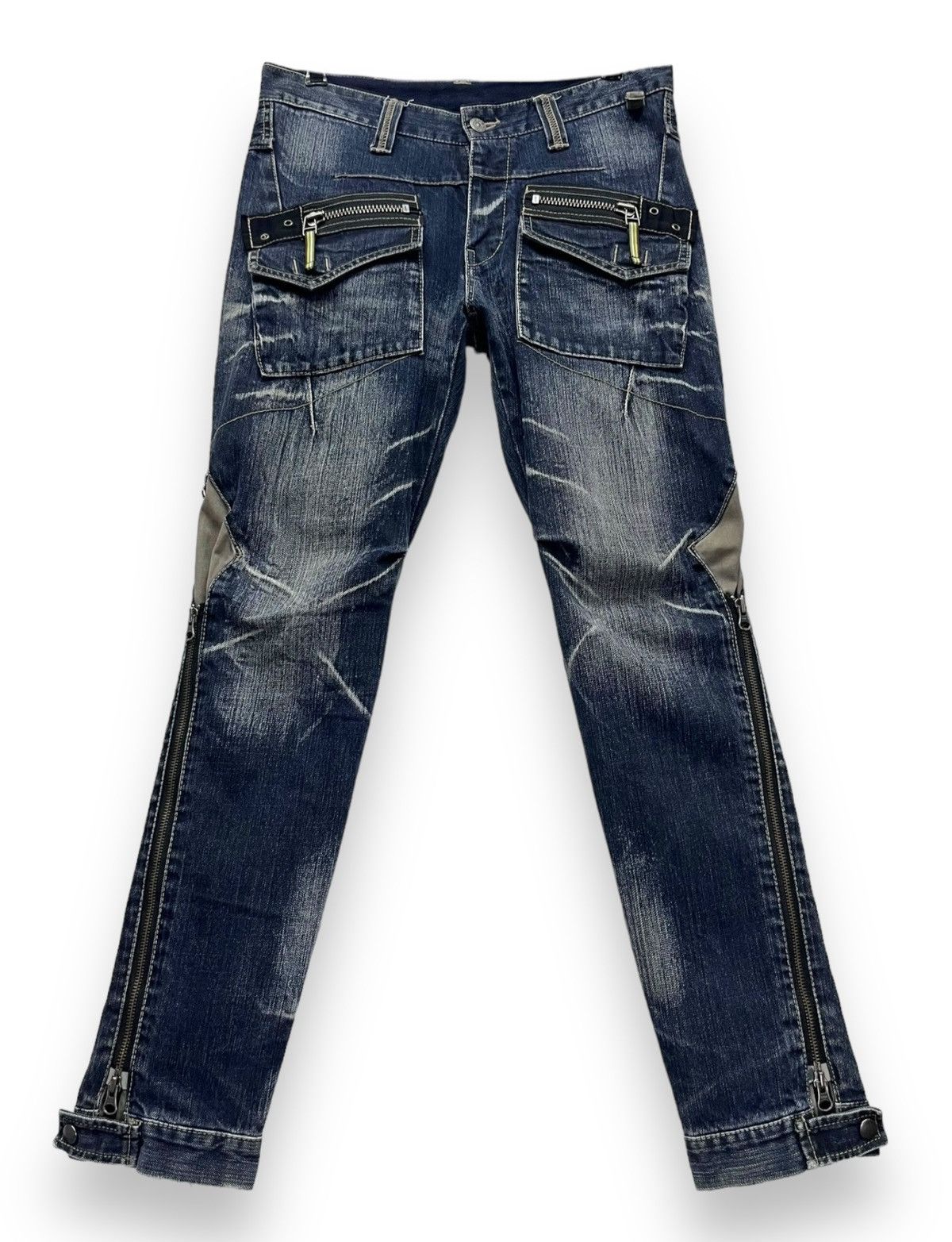 PPFM 🔥FYE🔥PPFM Punk MultiZipper Hybrid Denim Bush Pants Size US 30 / EU 46 - 3 Thumbnail