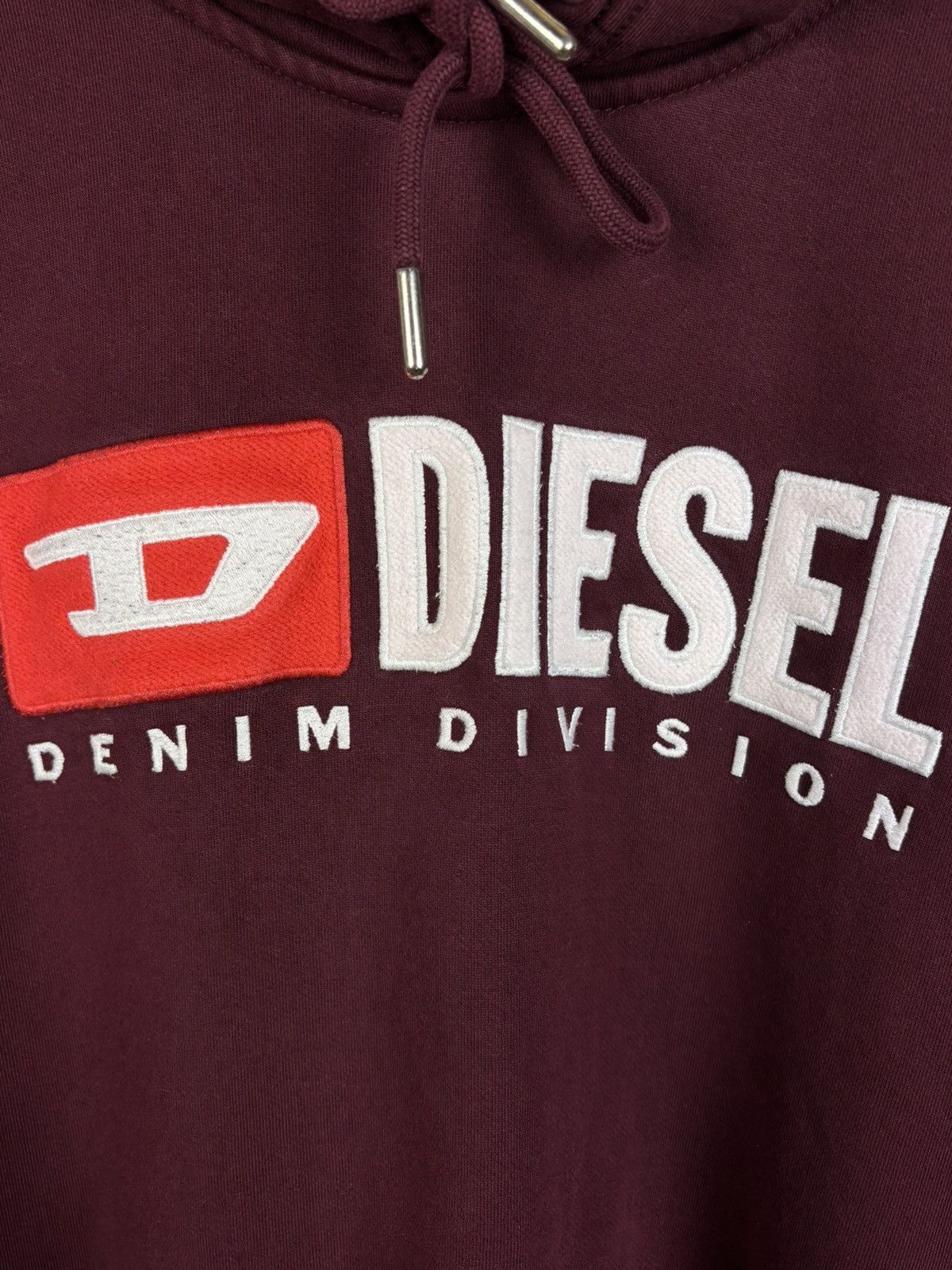 Diesel Diesel Denim Division Big Logo Burgundy Hoodie Size L Size US L / EU 52-54 / 3 - 2 Thumbnail
