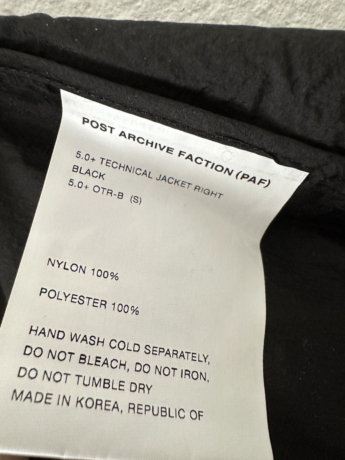 POST ARCHIVE FACTION (PAF) 5.0+ TECHNICAL JACKET RIGHT (BLACK) Size US S / EU 44-46 / 1 - 5 Thumbnail