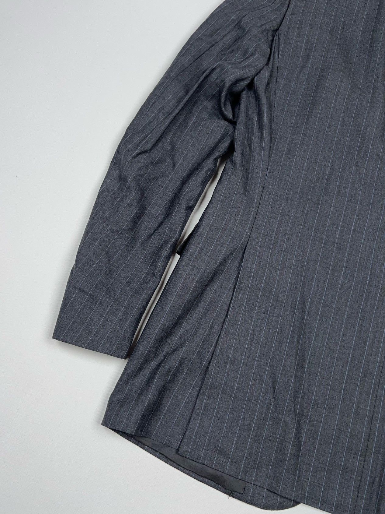 Ermenegildo Zegna Ermenegildo Zegna Su Misura Stripped Suit Wool Silk Size 46L - 7 Thumbnail