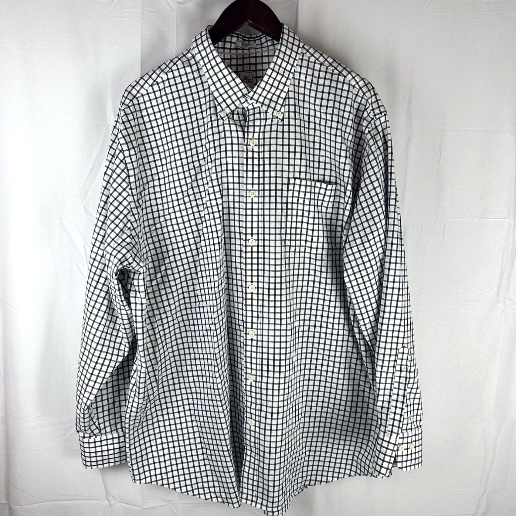 Peter Millar Peter Millar Shirt Mens 2XL White Black Check Long Sleeve Nanoluxe Easycare Dress Shirt Mens Size US XXL / EU 58 / 5 - 2 Thumbnail