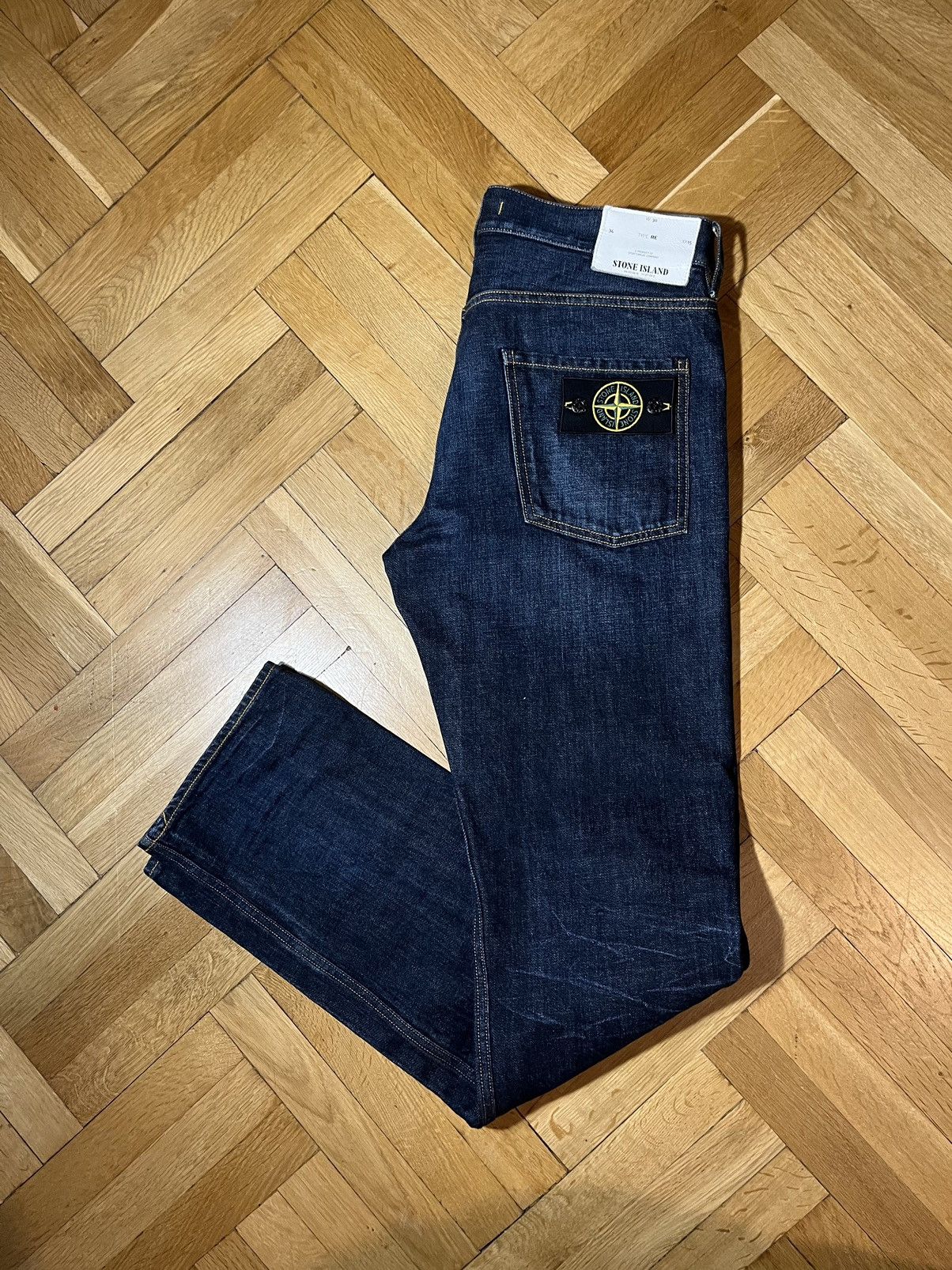 image of Massimo Osti x Stone Island Denim Jeans in Blue, Men's (Size 30)