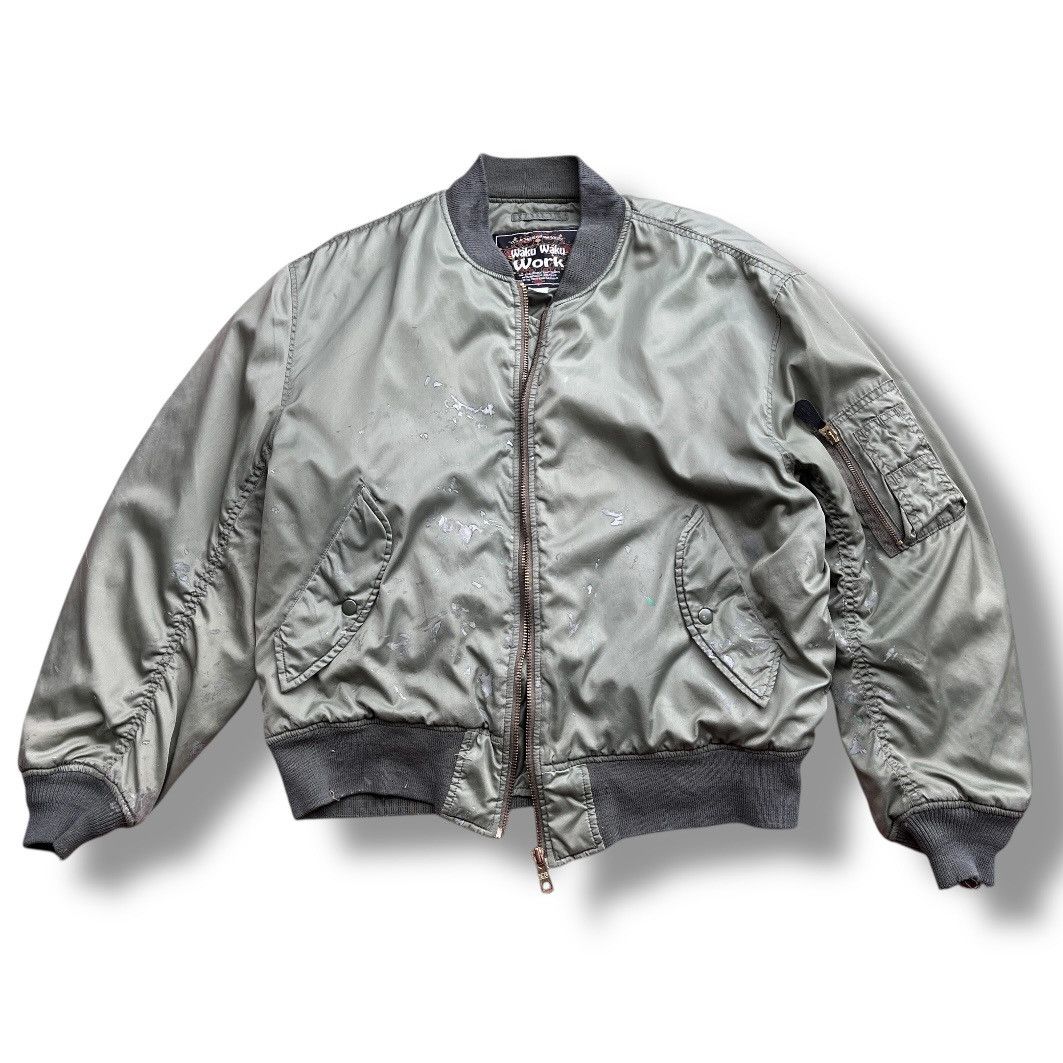 Toyo Enterprises VINTAGE DISTRESSED BOMBER WAKU WAKU WORK TOYO ENTERPRISE Size US L / EU 52-54 / 3 - 3 Thumbnail