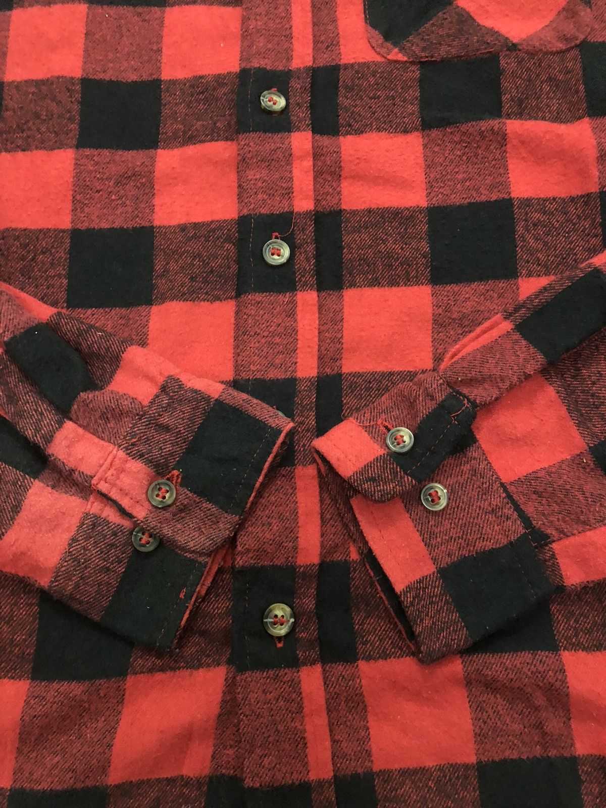 Issey Miyake × Japanese Brand × Tete Homme TETE HOMME BY ISSEY MIYAKE RED BLACK FLANNEL LS SHIRT Size US L / EU 52-54 / 3 - 7 Thumbnail