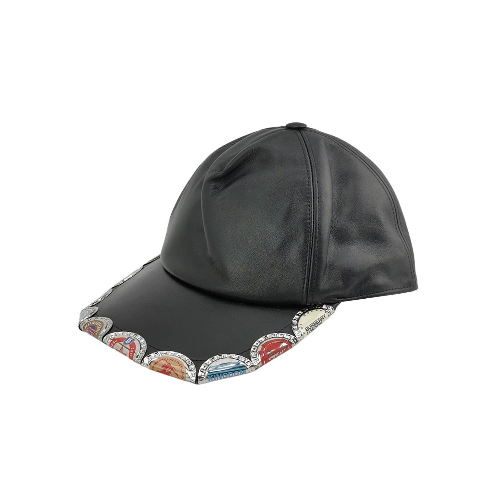 Burberry Burberry Bottle Cap Detail Leather Baseball Cap Size S Size ONE SIZE - 1 Thumbnail