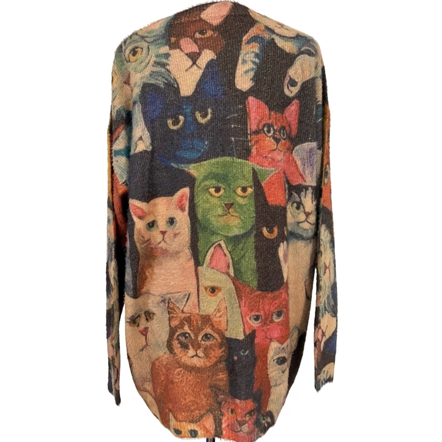 Vintage VINTAGE Women’s Cat Sweater Pullover Oversized Wool Blend Allover Design Sz Large Size L / US 10 / IT 46 - 7 Thumbnail